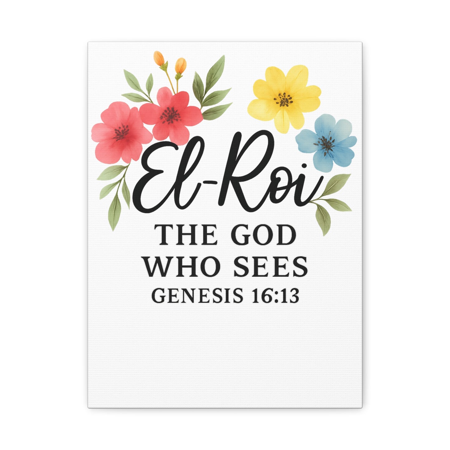 El-Roi Wall Art – The God Who Sees | Genesis 16:13 Christian Decor Matte Canvas, Stretched, 1.25"