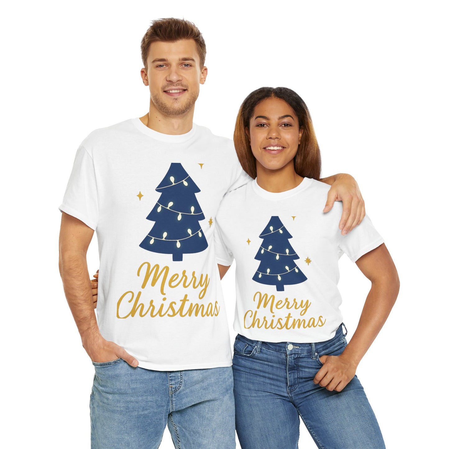 Merry Christmas Unisex Heavy Cotton Tee – Faith-Inspired Holiday Shirt