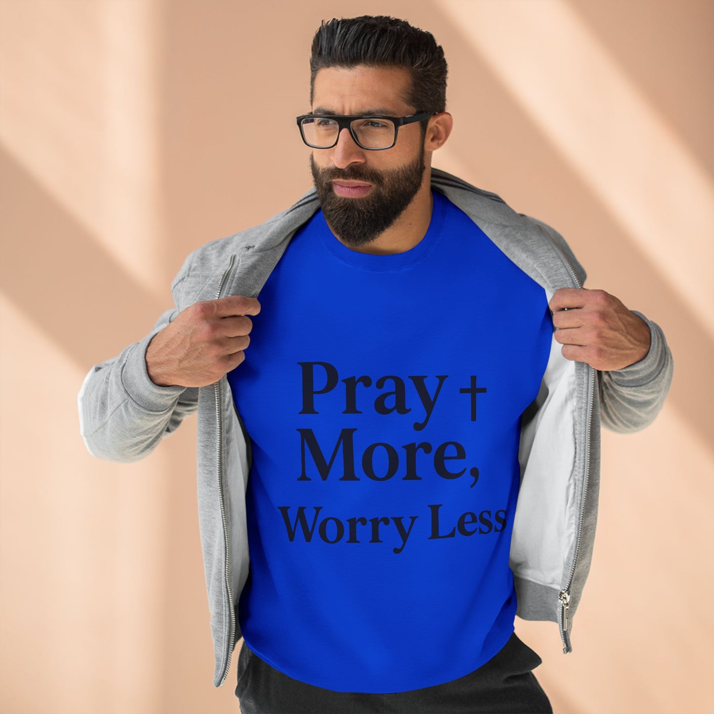 Pray More Worry Less Christian Sweatshirt | Inspirational Unisex Sweatshirt