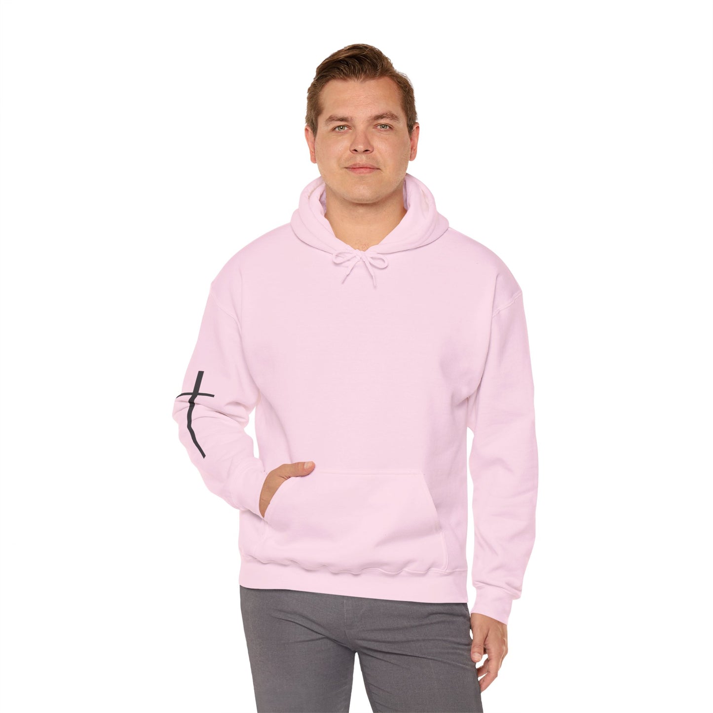 Cross Sleeve Unisex Hoodie | Faith Apparel | Heavy Blend Sweatshirt