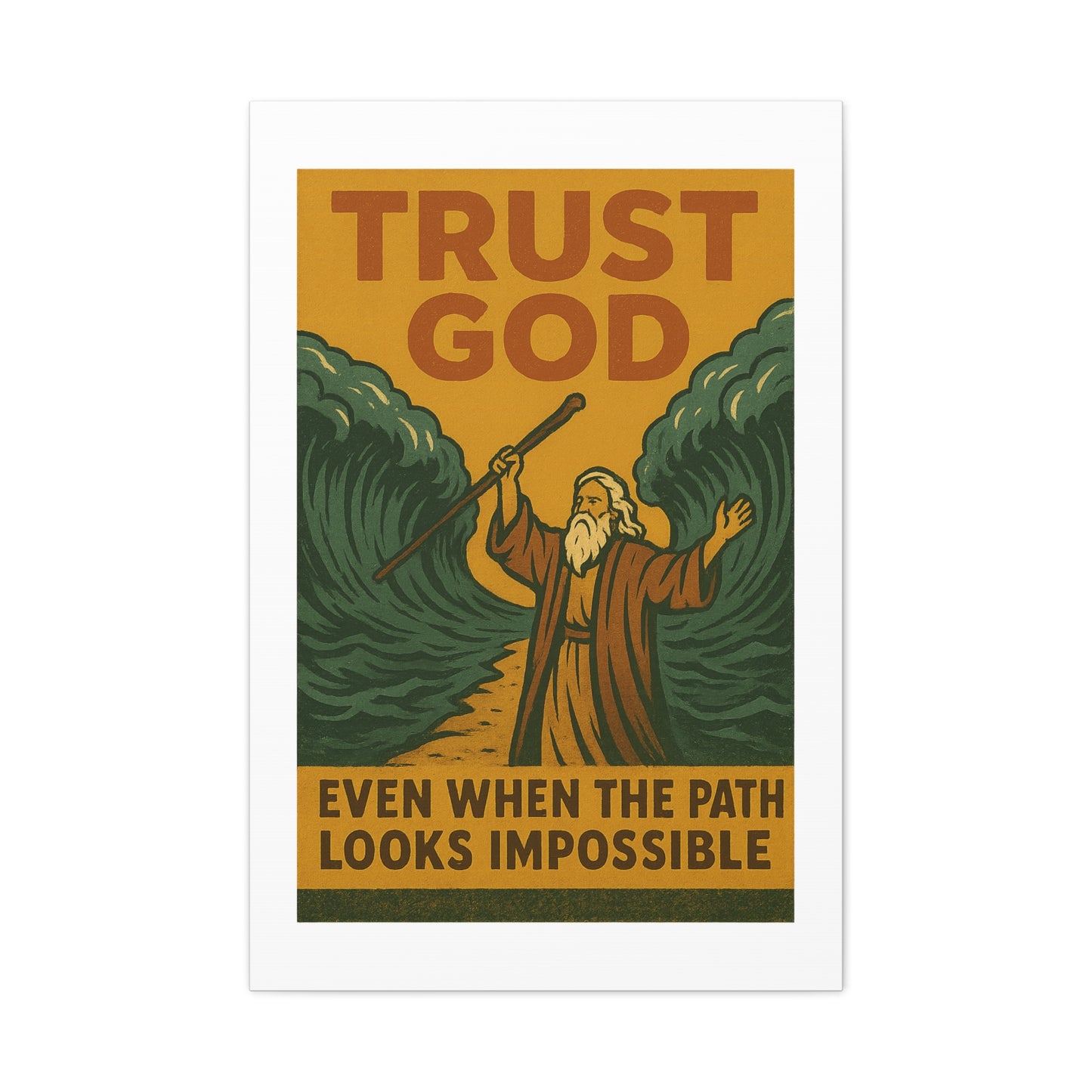 Moses and the Red Sea Wall Art | Faith-Inspired Christian Home Decor.