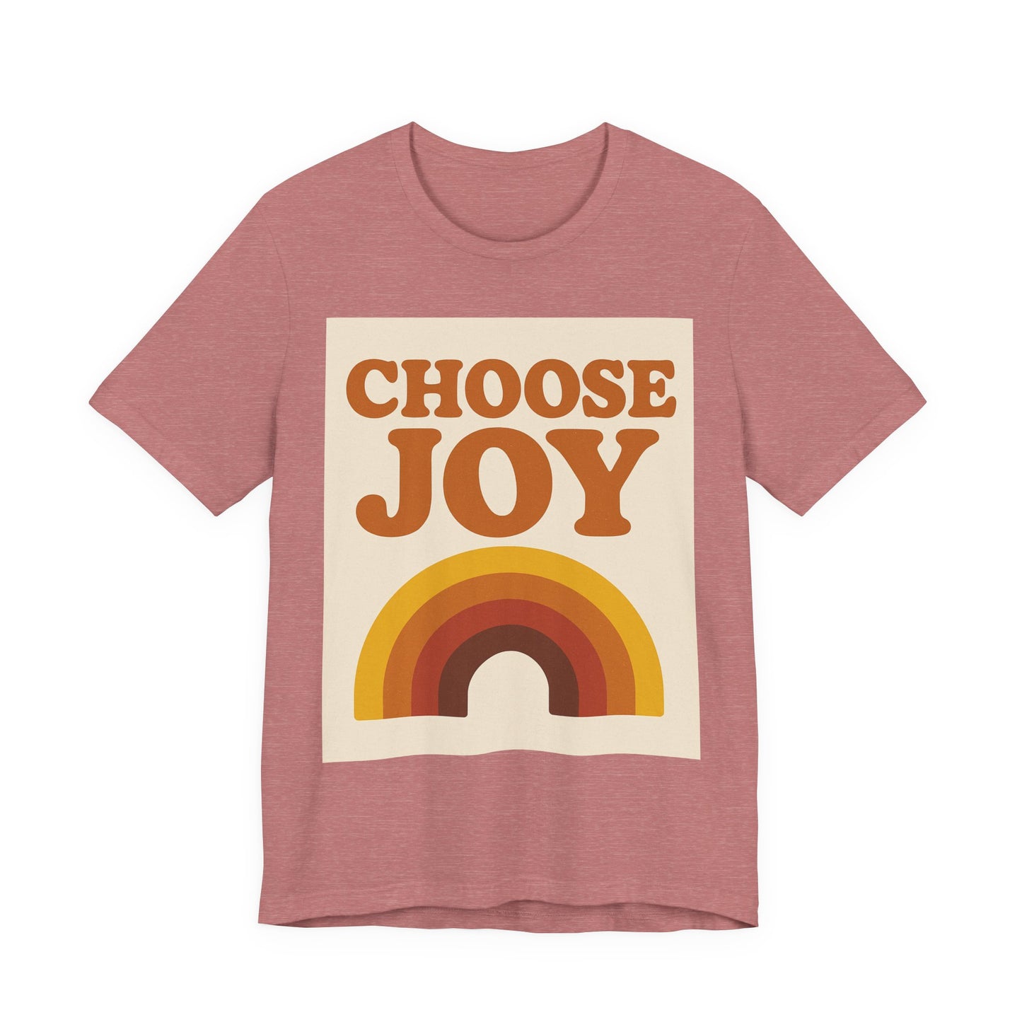 Retro Rainbow Choose Joy Tee, Unisex T-Shirt, Positive Vibes Shirt, Gift for Her, Summer Clothing, Joyful Apparel