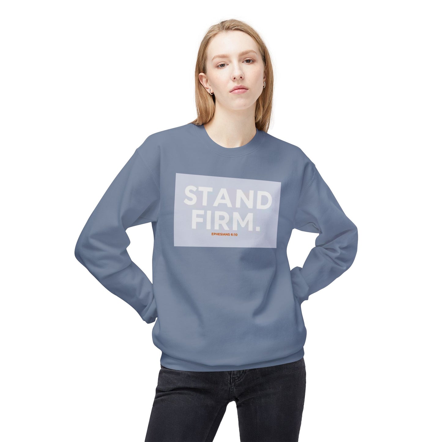 “Stand firm” Crewneck Sweatshirt – Unisex Christian Apparel