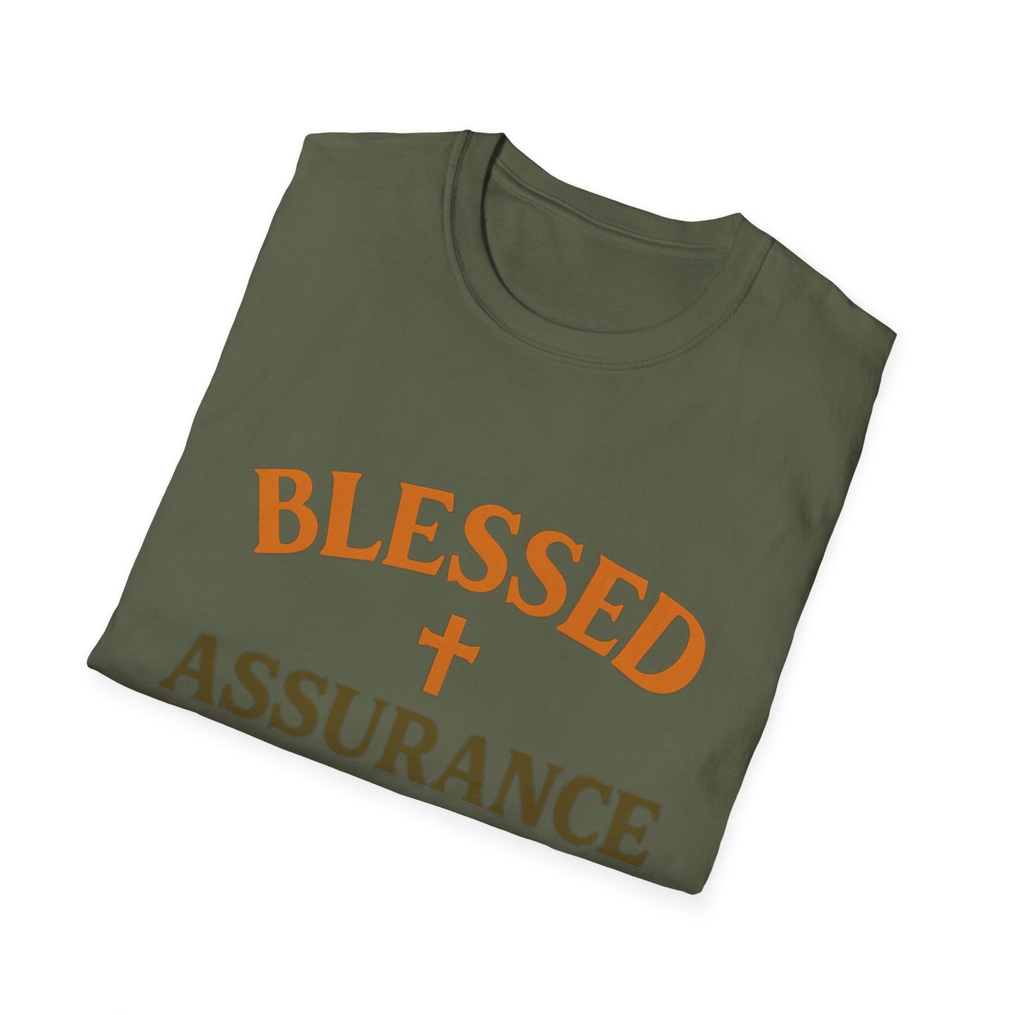 Blessed Assurance Christian T-Shirt – Softstyle Hymn-Inspired Faith Tee for Women & Men.