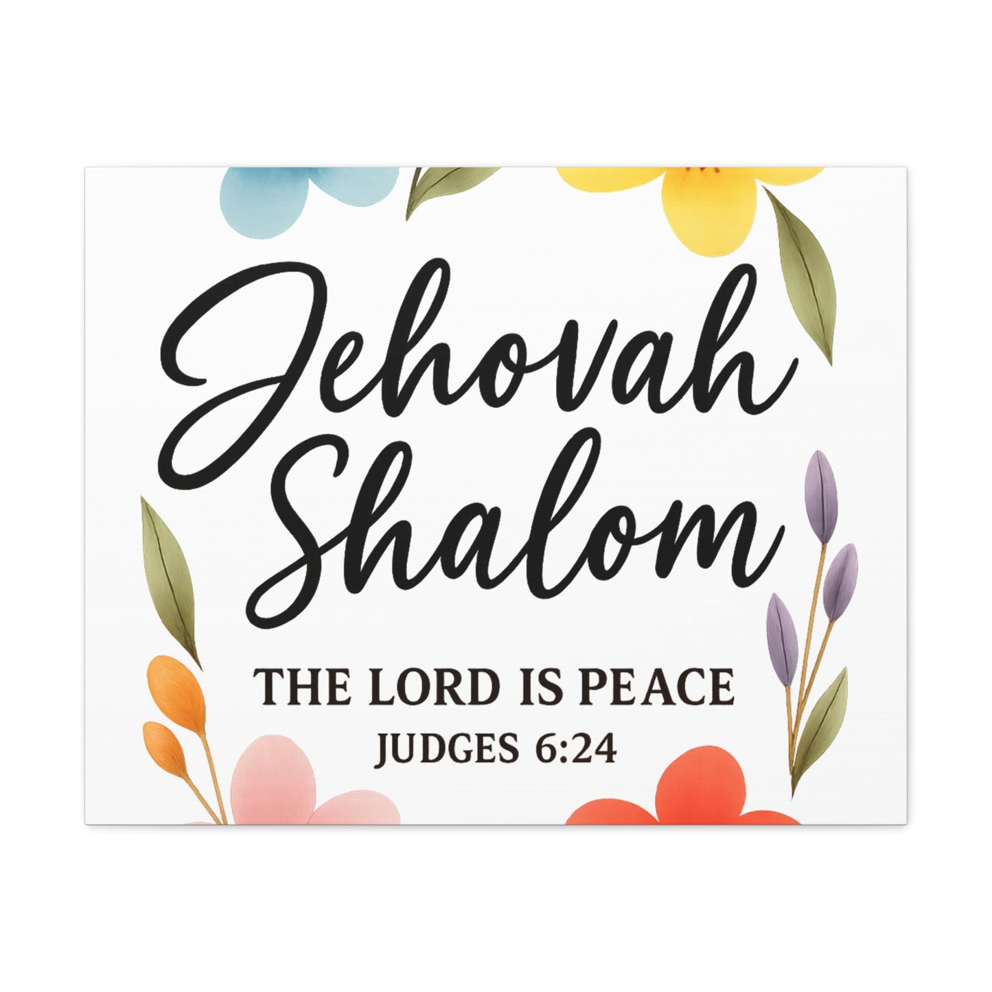 Jehovah Shalom Wall Art – The Lord Is Peace | Judges 6:24 Christian Decor -Matte Canvas, Stretched, 1.25"