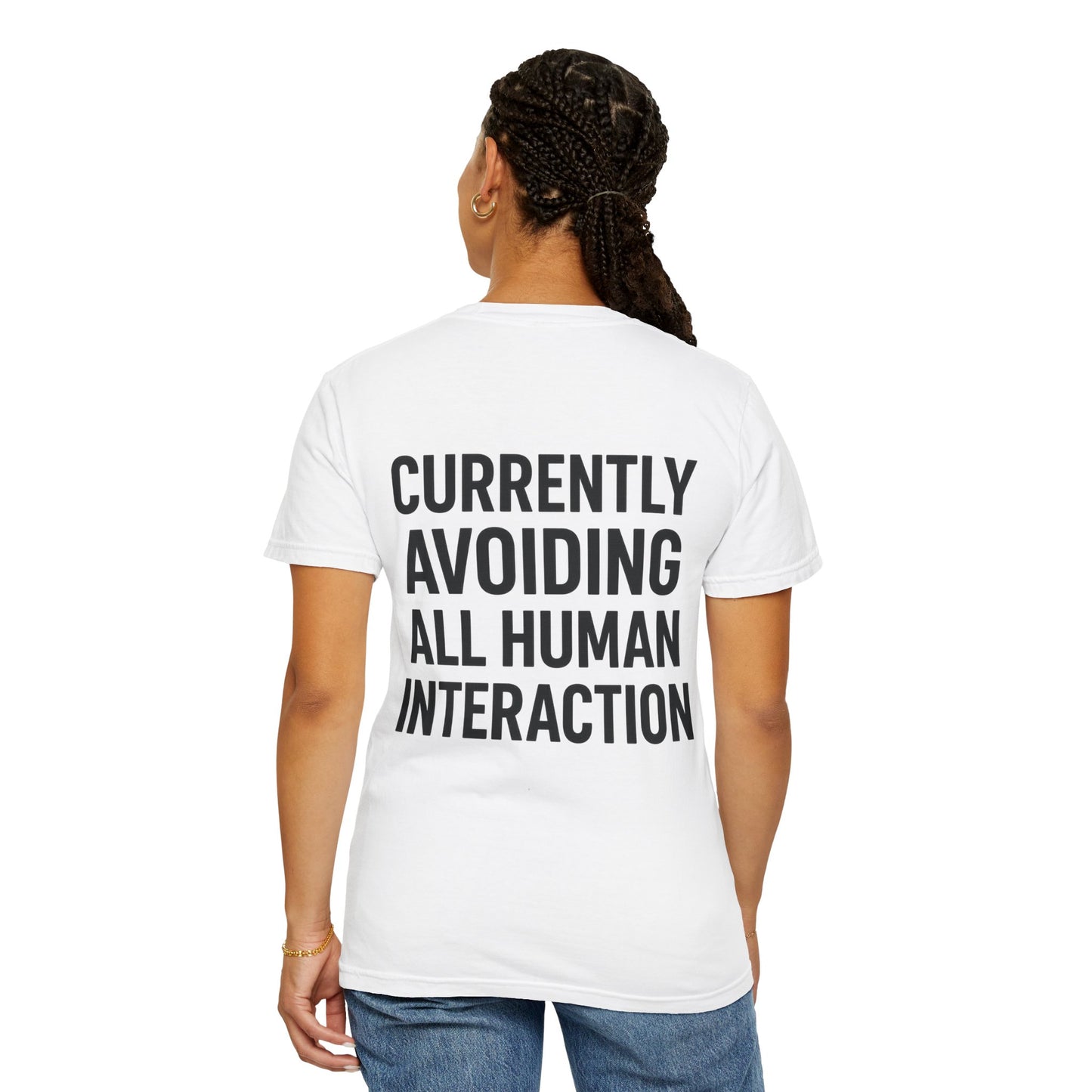 Currently Avoiding All Human Interaction – Funny Minimalist Unisex T-Shirt