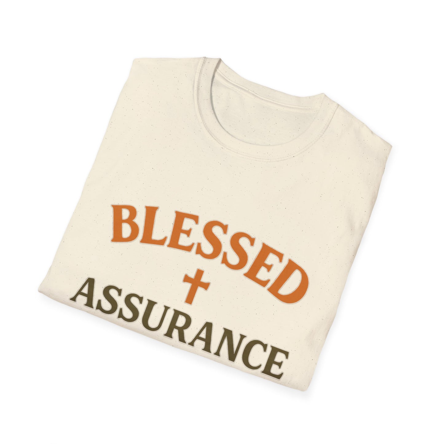 Blessed Assurance Christian T-Shirt – Softstyle Hymn-Inspired Faith Tee for Women & Men.