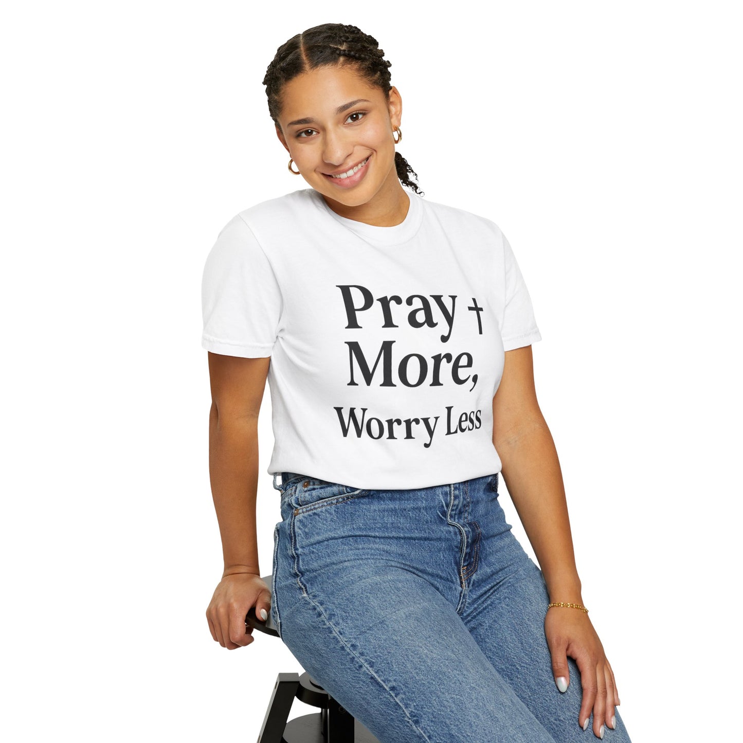 Pray More Worry Less Christian T-Shirt | Inspirational Unisex Tee