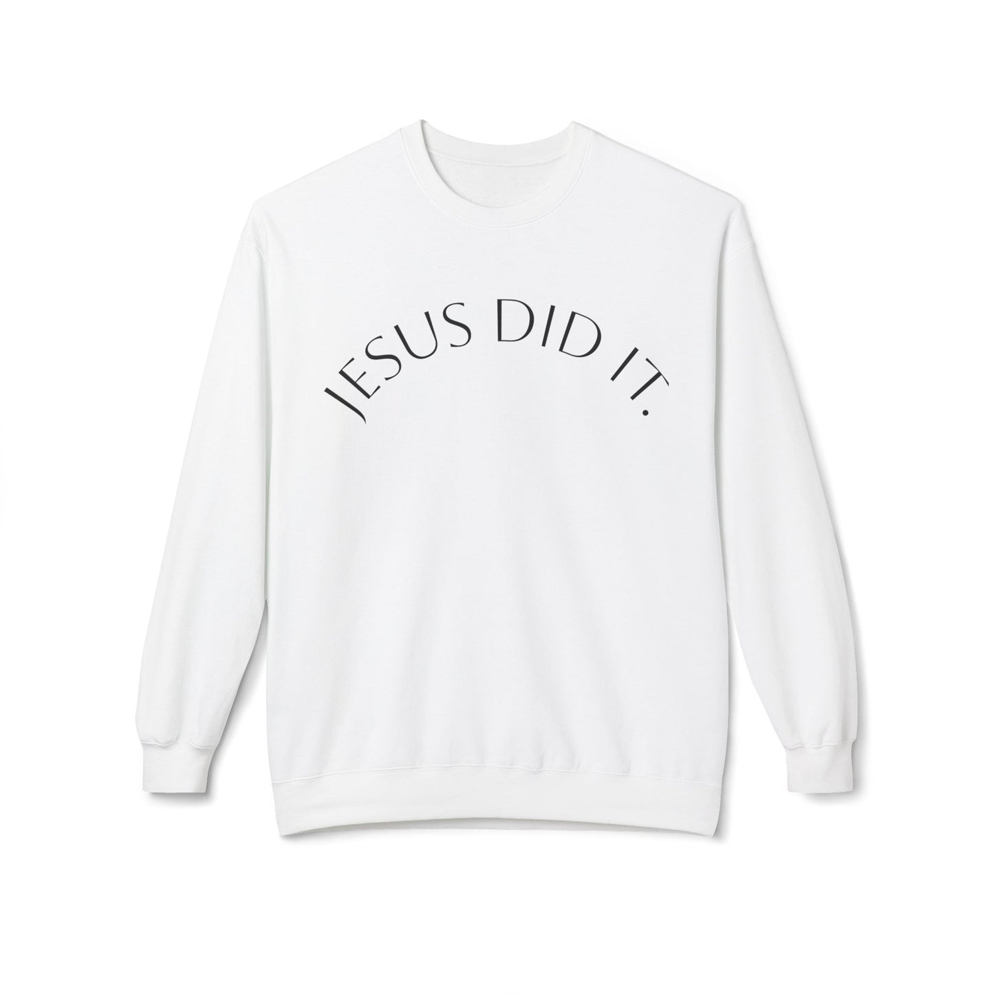 Inspirational Fleece Sweatshirt - Jesus Did It - Cozy, Unisex Crewneck, Perfect for Faith, Holidays, Gifts, Everyday Wear