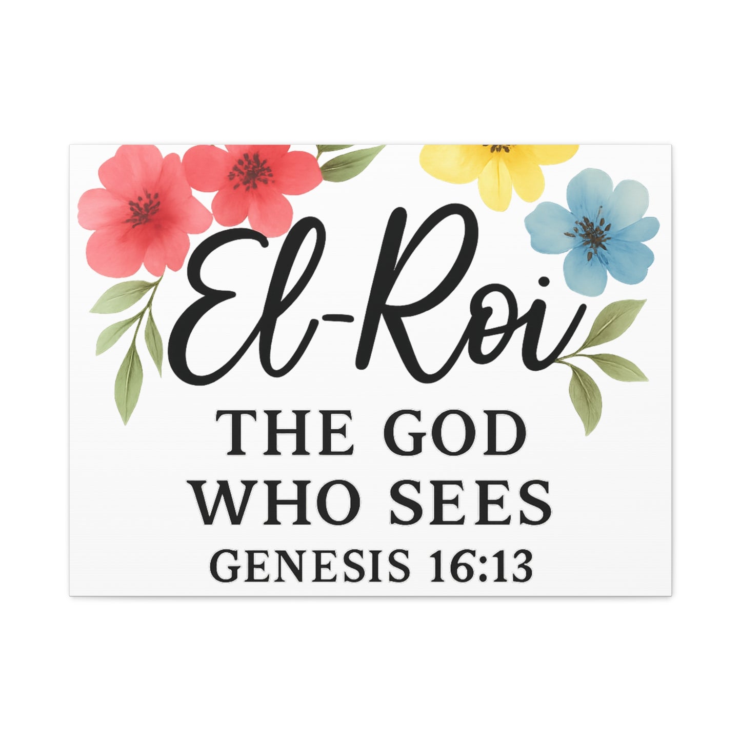 El-Roi Wall Art – The God Who Sees | Genesis 16:13 Christian Decor Matte Canvas, Stretched, 1.25"