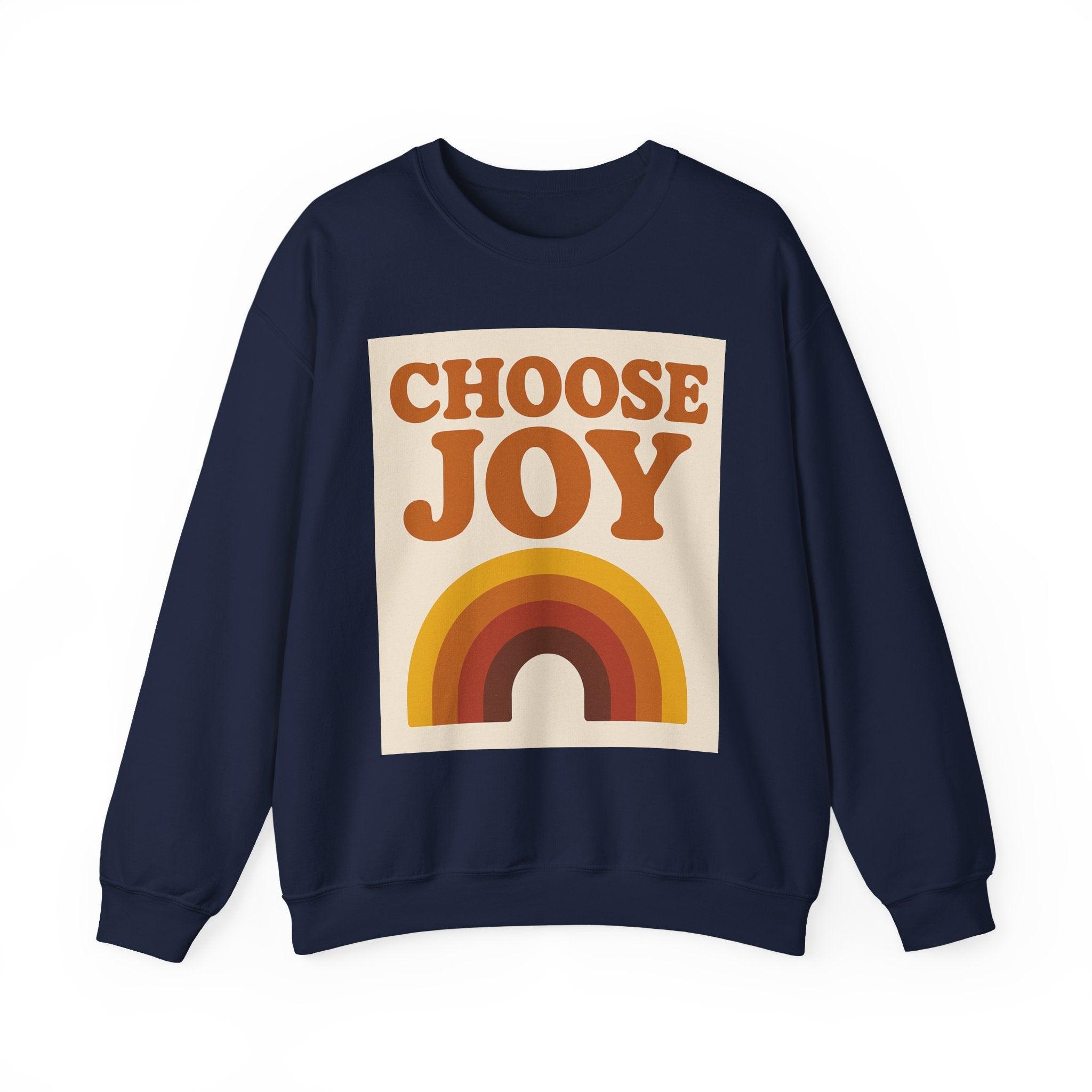 Choose Joy Rainbow Crewneck Sweatshirt, Unisex Sweatshirt, Motivational Gift, Cozy Layer, Fall Fashion, Positive Vibes