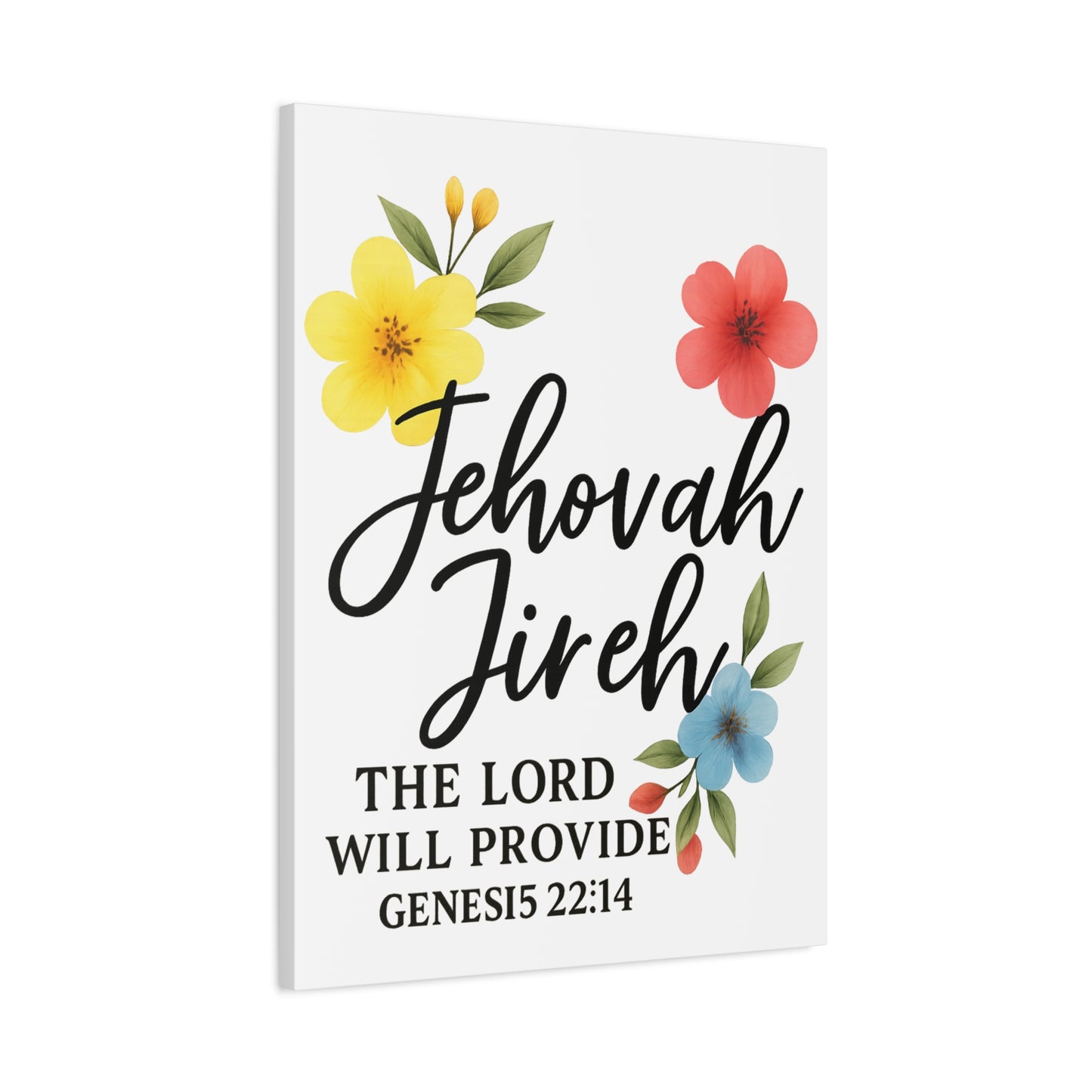 Jehova Jireh Wall Art – Genesis 24:14 Scripture Print for Home Decor Matte Canvas, Stretched, 1.25"