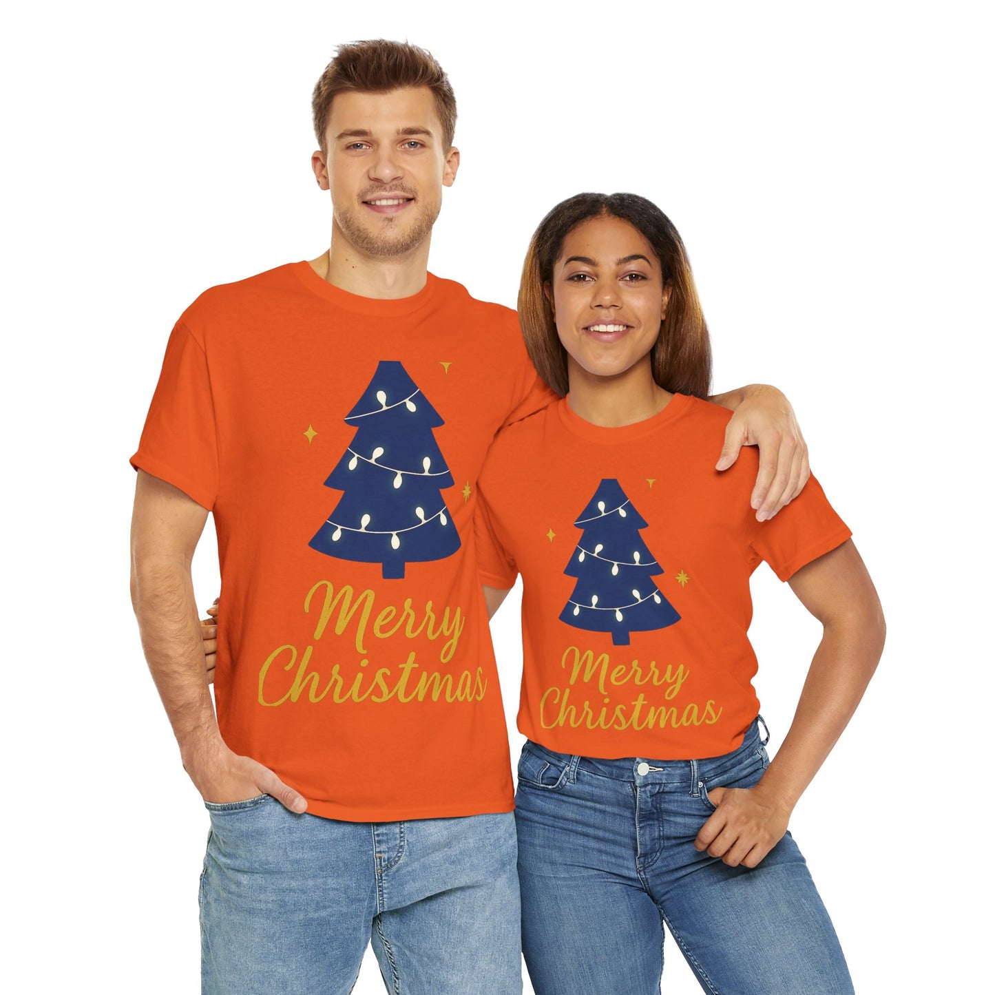 Merry Christmas Unisex Heavy Cotton Tee – Faith-Inspired Holiday Shirt