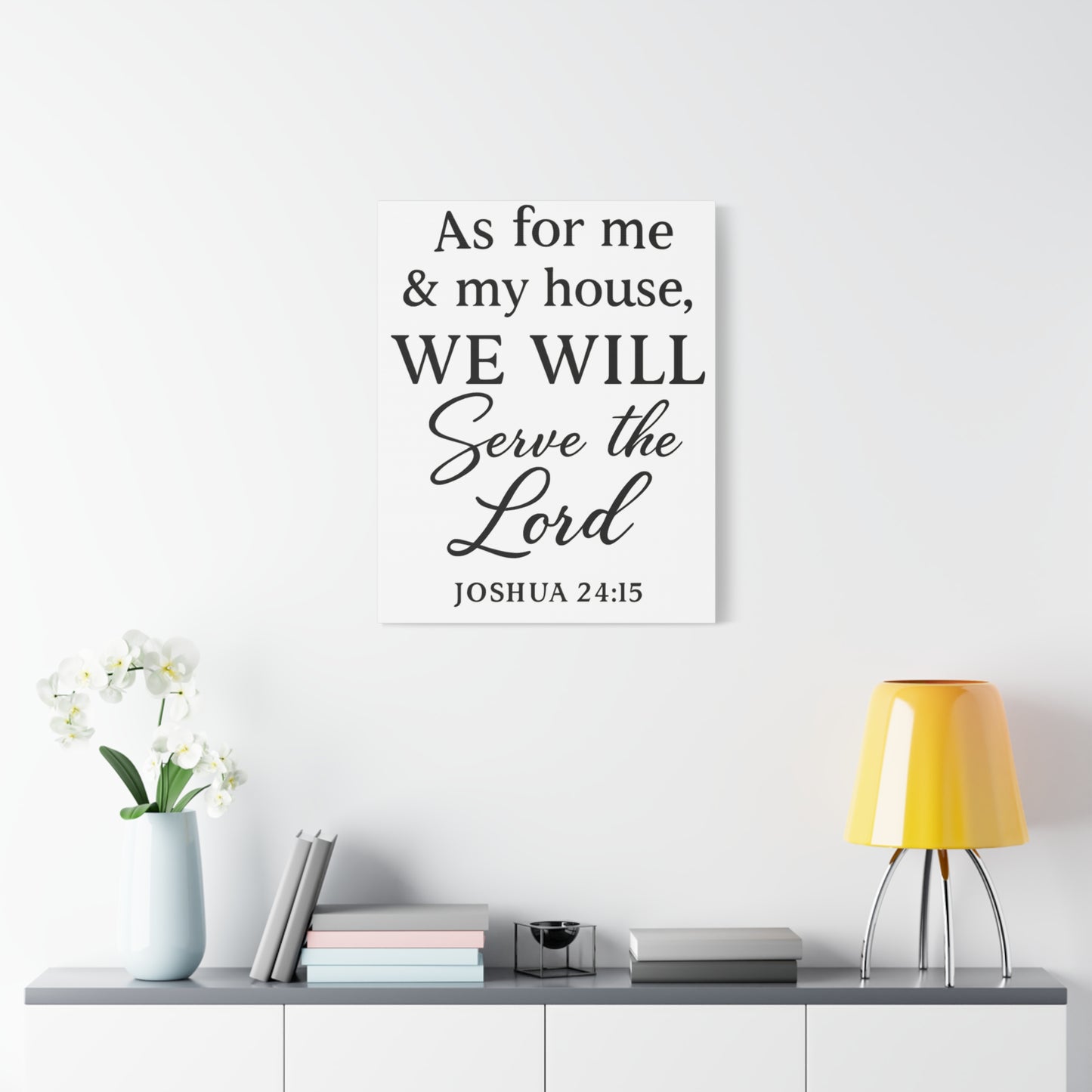 As for Me and My House We Will Serve the Lord Wall Art | Joshua 24:15 Scripture Decor - Matte Canvas, Stretched, 1.25"