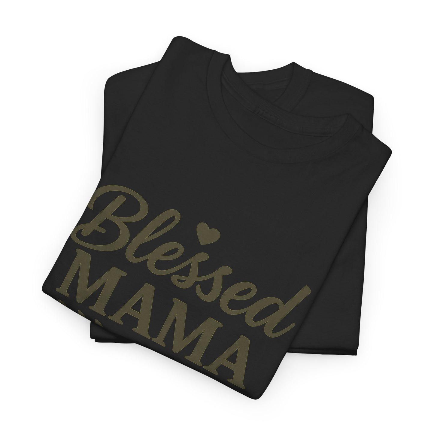Blessed Mama Heavy Cotton Tee – Christian Faith Shirt for Moms | Soft & Stylish Everyday Wear