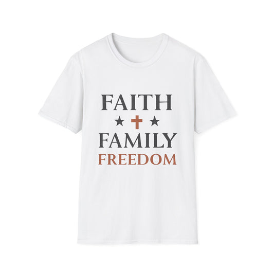 Faith Family Freedom Unisex T-Shirt | Soft Style Tee | Patriotic