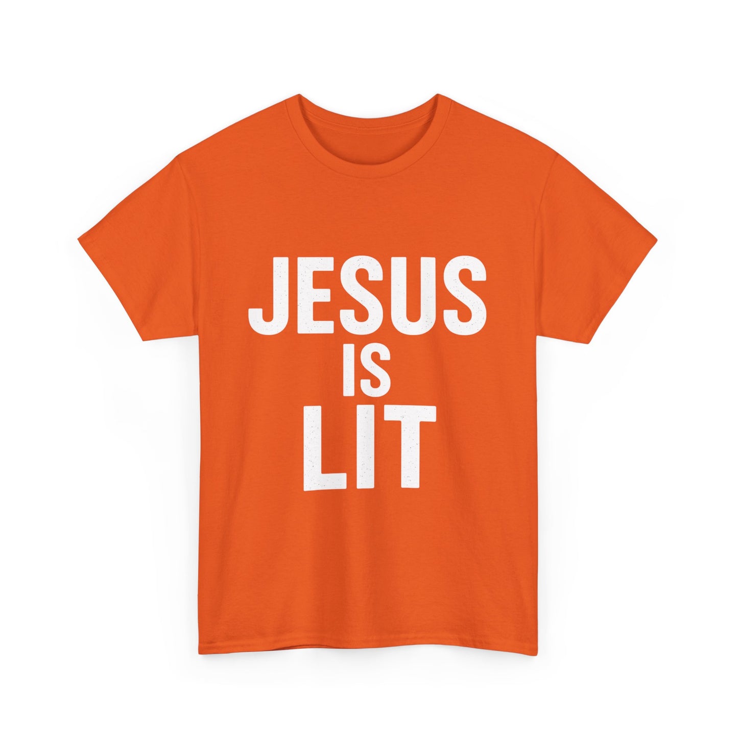 Jesus Is Lit Heavy Cotton Tee | Bold Christian Streetwear