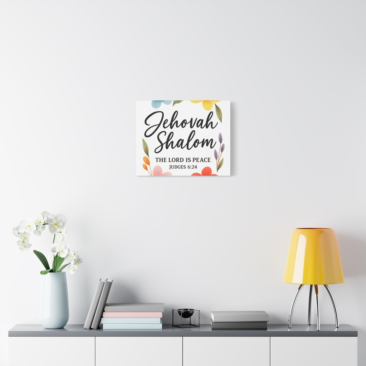 Jehovah Shalom Wall Art – The Lord Is Peace | Judges 6:24 Christian Decor -Matte Canvas, Stretched, 1.25"
