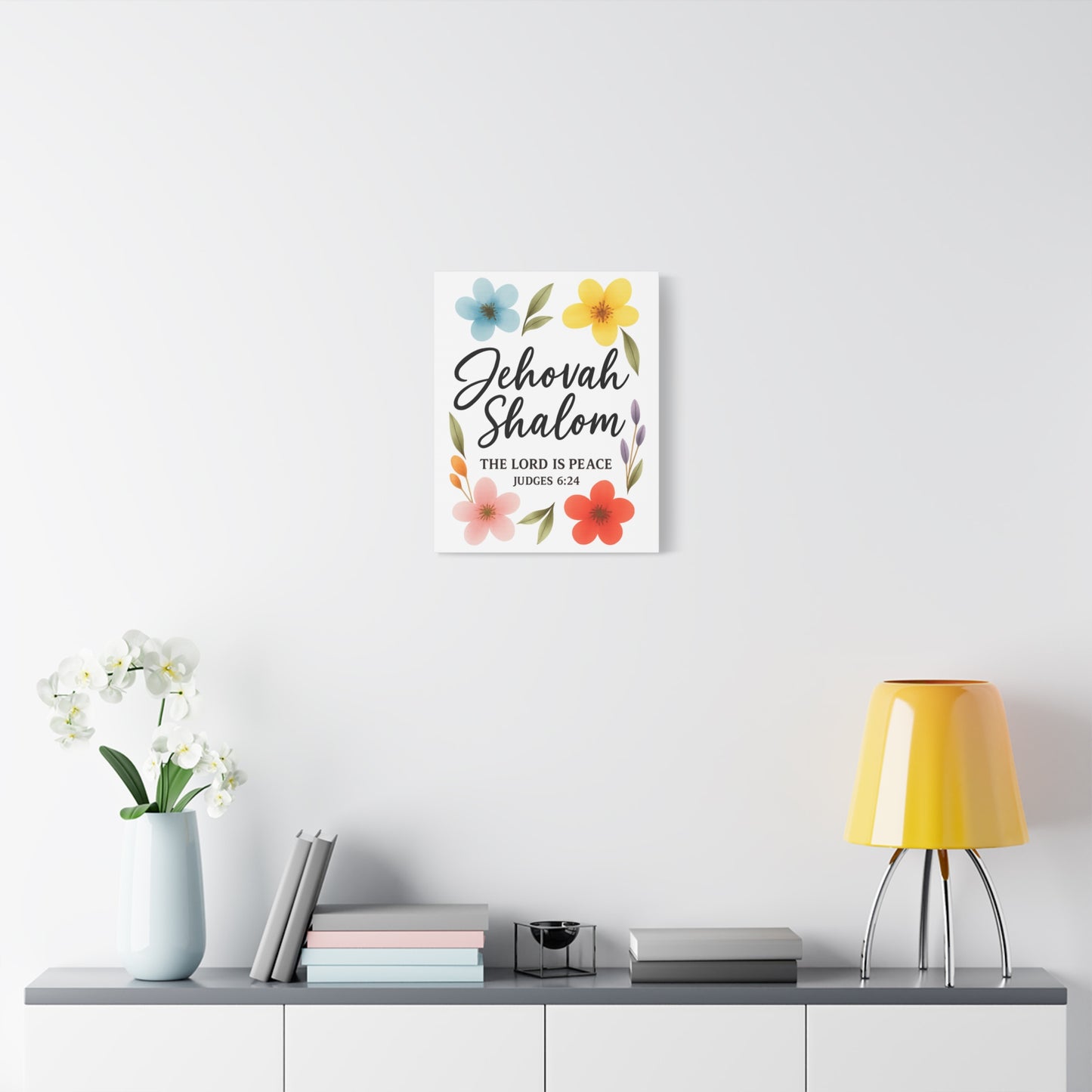Jehovah Shalom Wall Art – The Lord Is Peace | Judges 6:24 Christian Decor -Matte Canvas, Stretched, 1.25"