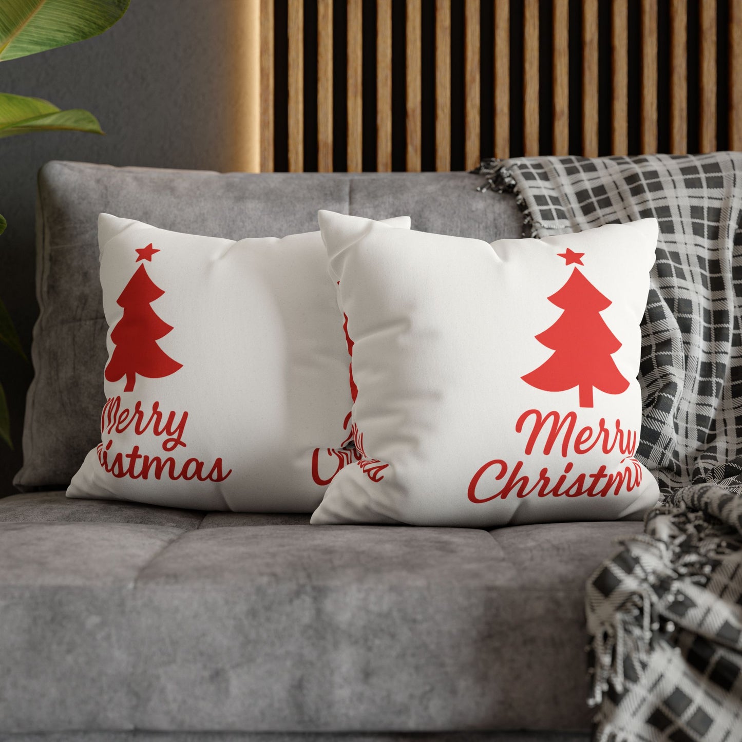 Merry Christmas Faux Suede Pillowcase