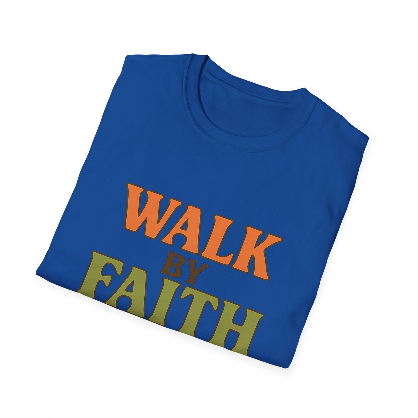 Walk by Faith Not by Sight Christian T-Shirt – Inspirational Bible Verse Tee for Women & Men.