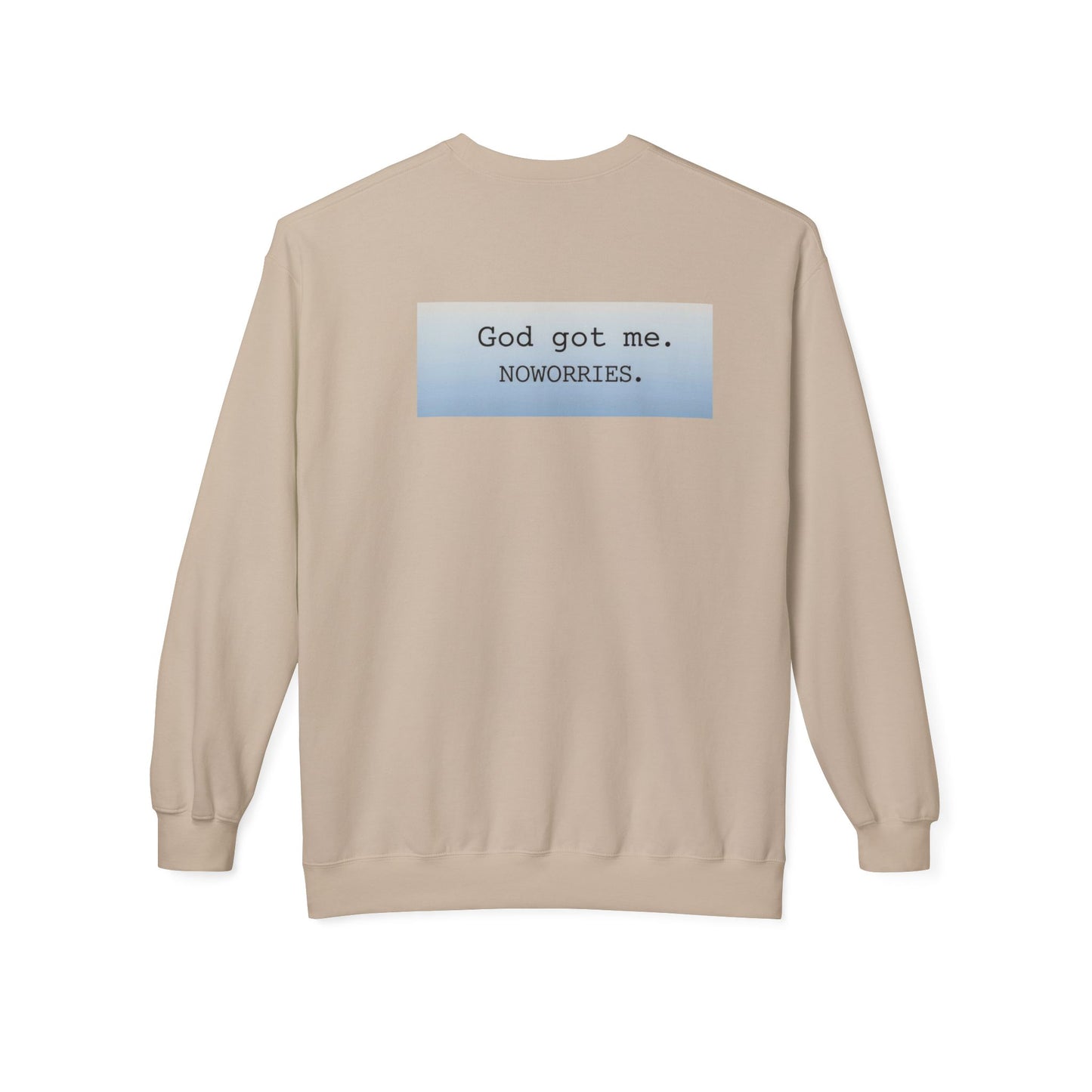 Cozy Inspirational Crewneck Sweatshirt with 'God Got Me. No Worries.' Slogan, Gift for Faith Lovers, Relaxed Casual Wear, Spiritual [...]