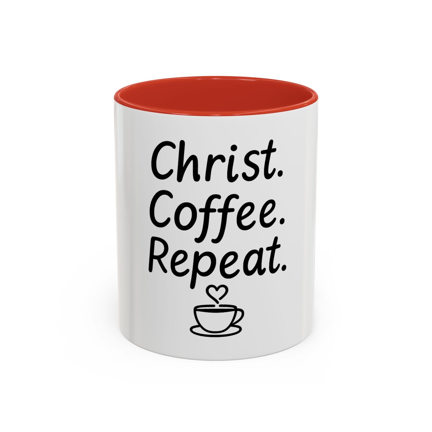 Christ Coffee Repeat Accent Mug | Christian Coffee Cup | 11oz