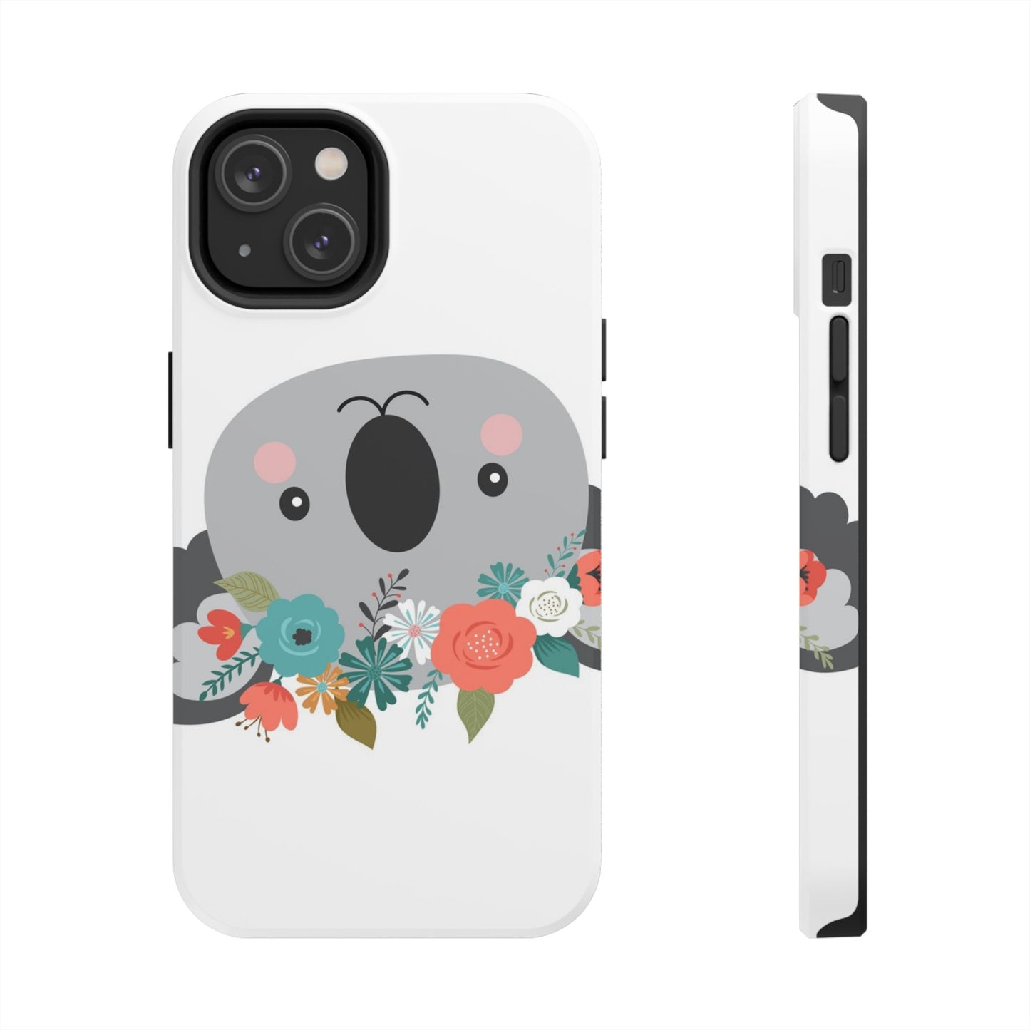 Cute Koala Floral Tough Phone Cases, Smartphone Protection, Nature Lover Gift, Animal Design, Koala Phone Cover