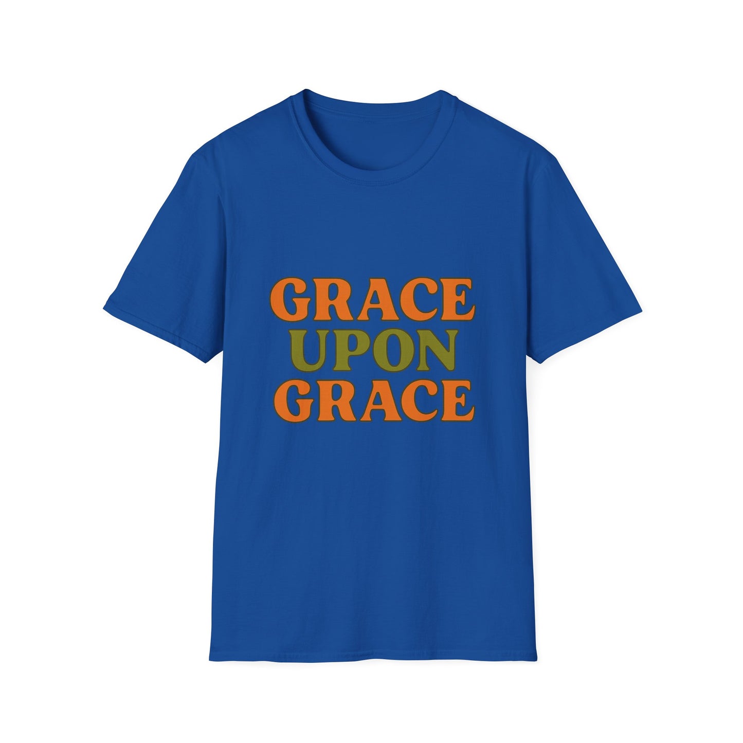 Grace Upon Grace Christian T-Shirt – Softstyle Jesus-Inspired Faith Tee for Women & Men.