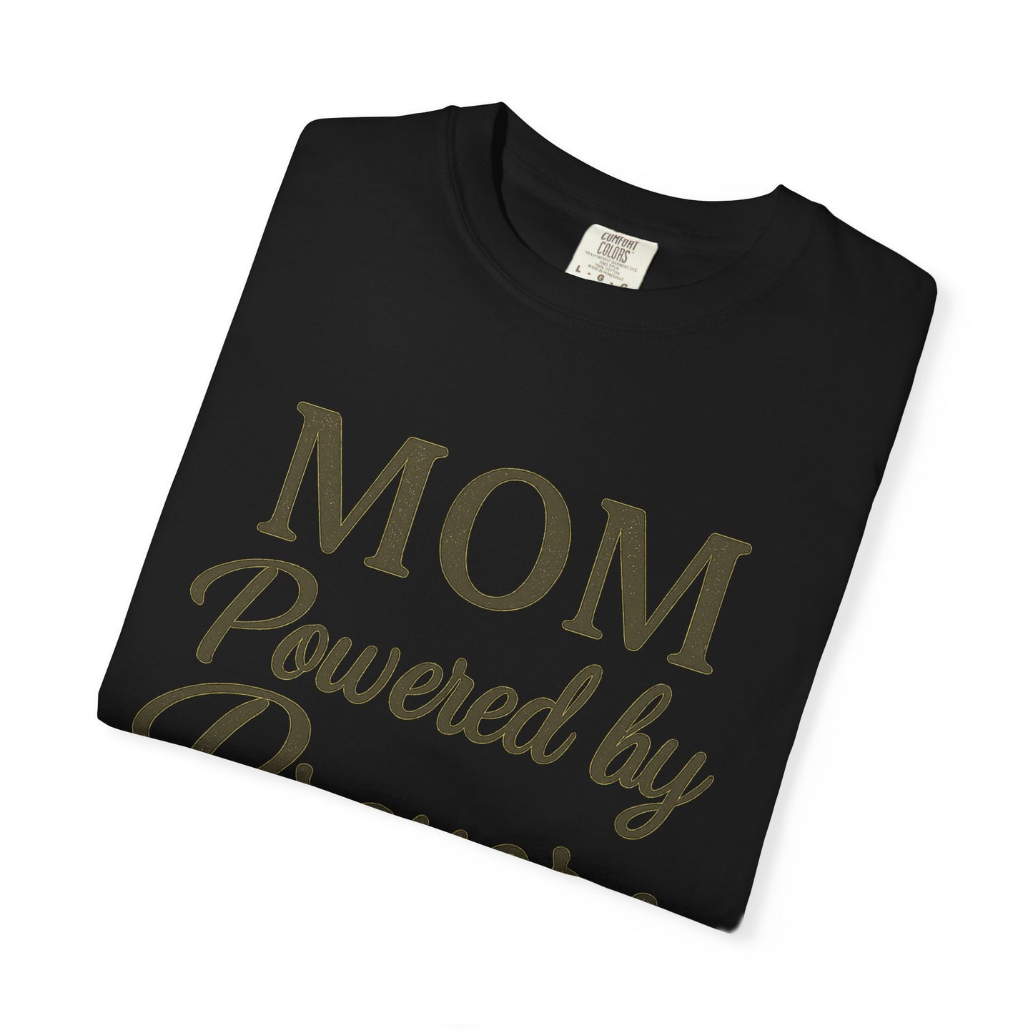 Mom Powered by Prayer & Coffee T-Shirt – Christian Faith Tee for Moms | Bold & Cozy Everyday Wear