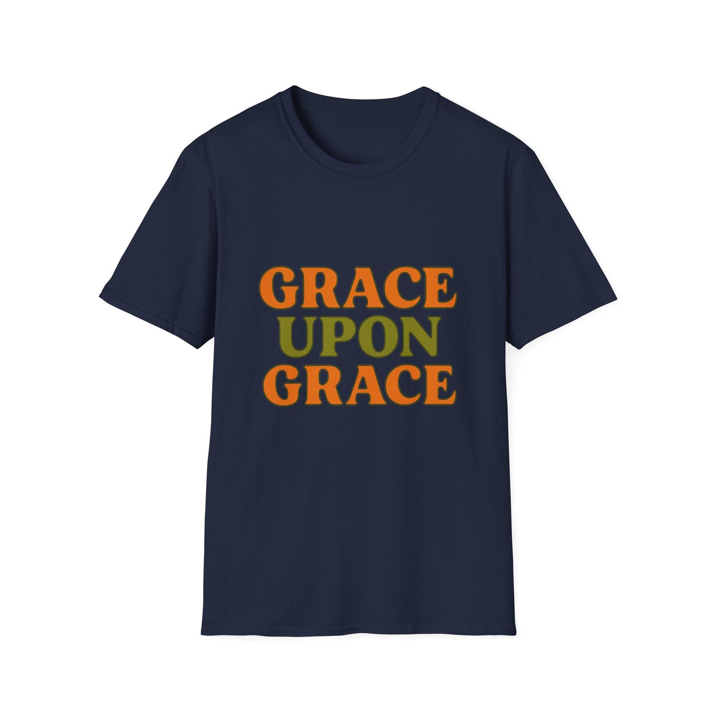 Grace Upon Grace Christian T-Shirt – Softstyle Jesus-Inspired Faith Tee for Women & Men.