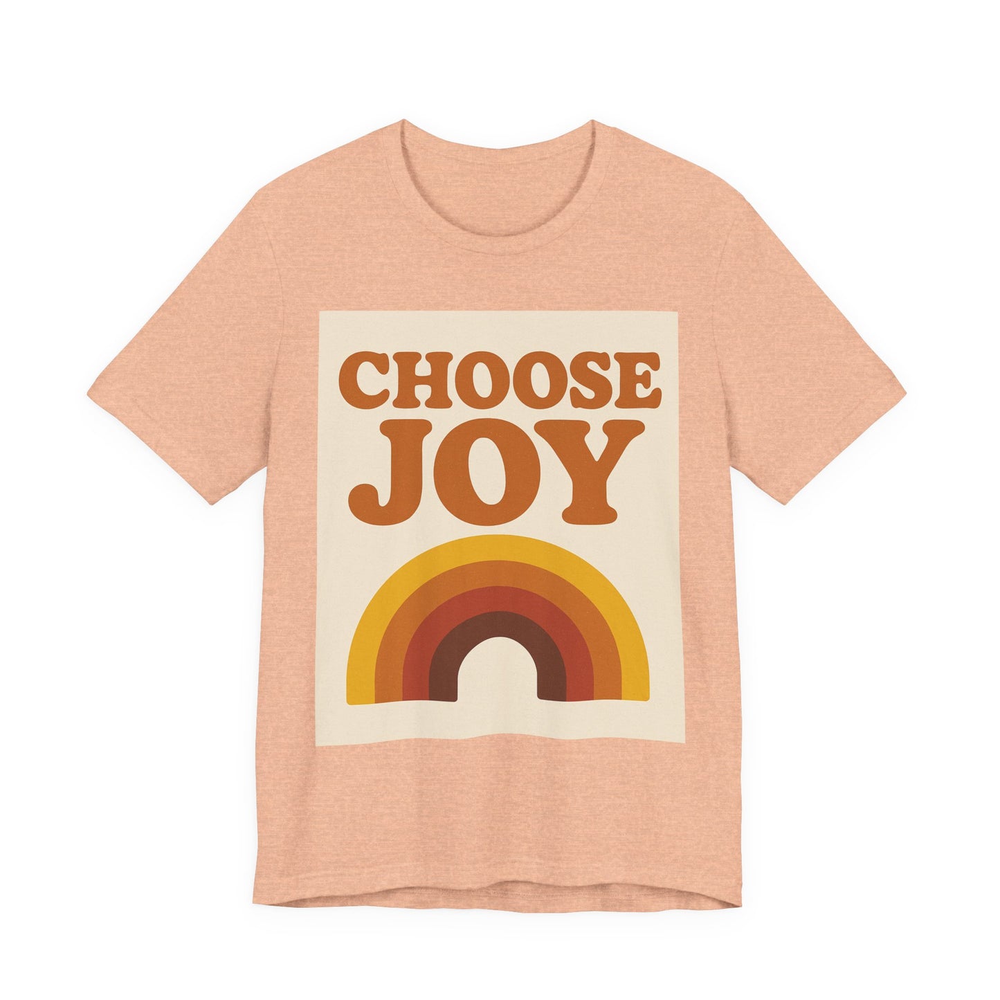 Retro Rainbow Choose Joy Tee, Unisex T-Shirt, Positive Vibes Shirt, Gift for Her, Summer Clothing, Joyful Apparel