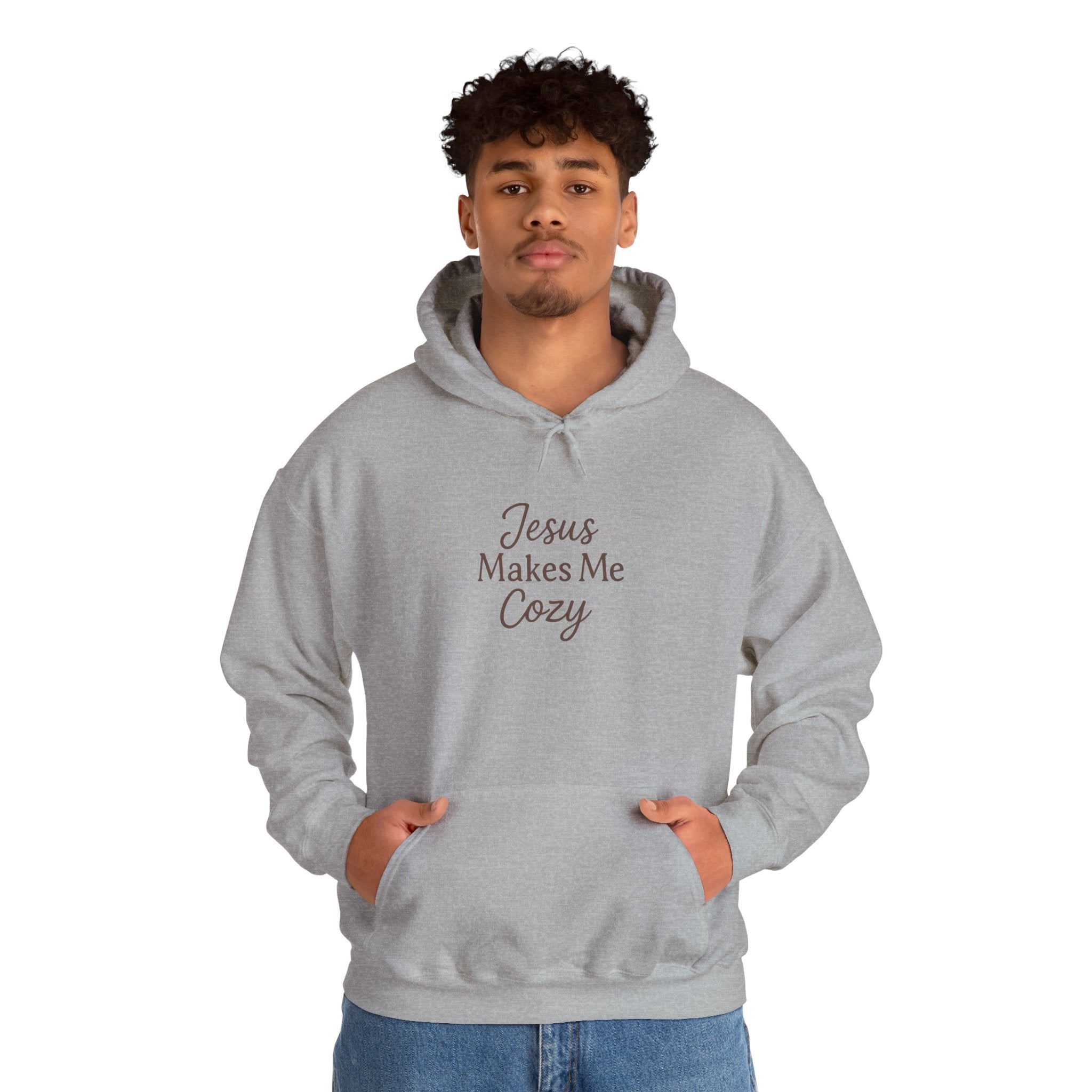 Jesus Makes Me Cozy Hooded Sweatshirt | Christian Faith Hoodie | Lexad Designs I Comfort Pullover