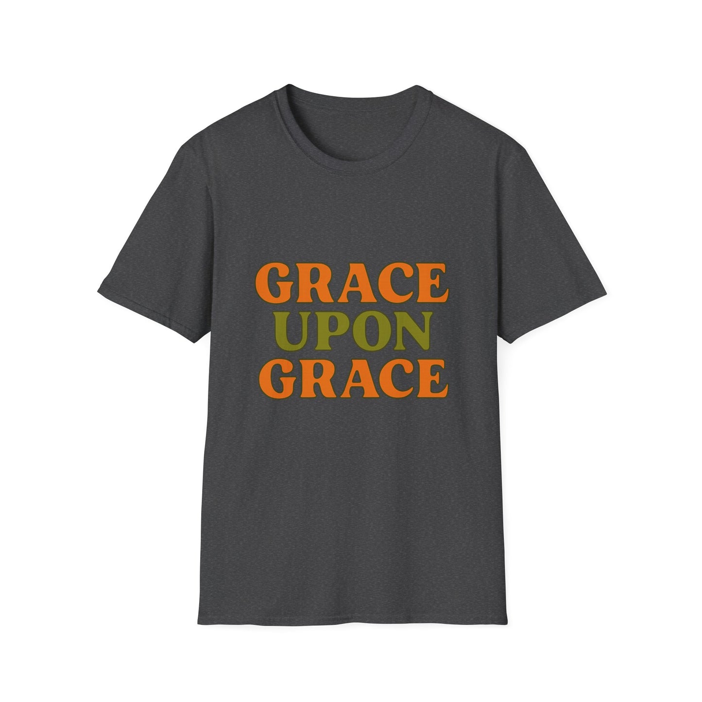 Grace Upon Grace Christian T-Shirt – Softstyle Jesus-Inspired Faith Tee for Women & Men.