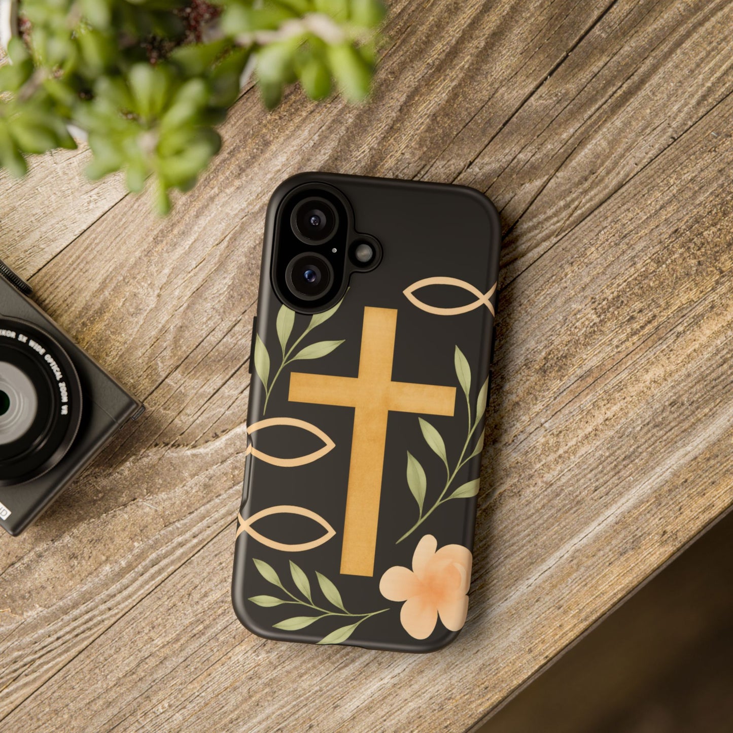 Christian Faith Phone Case with Floral Design