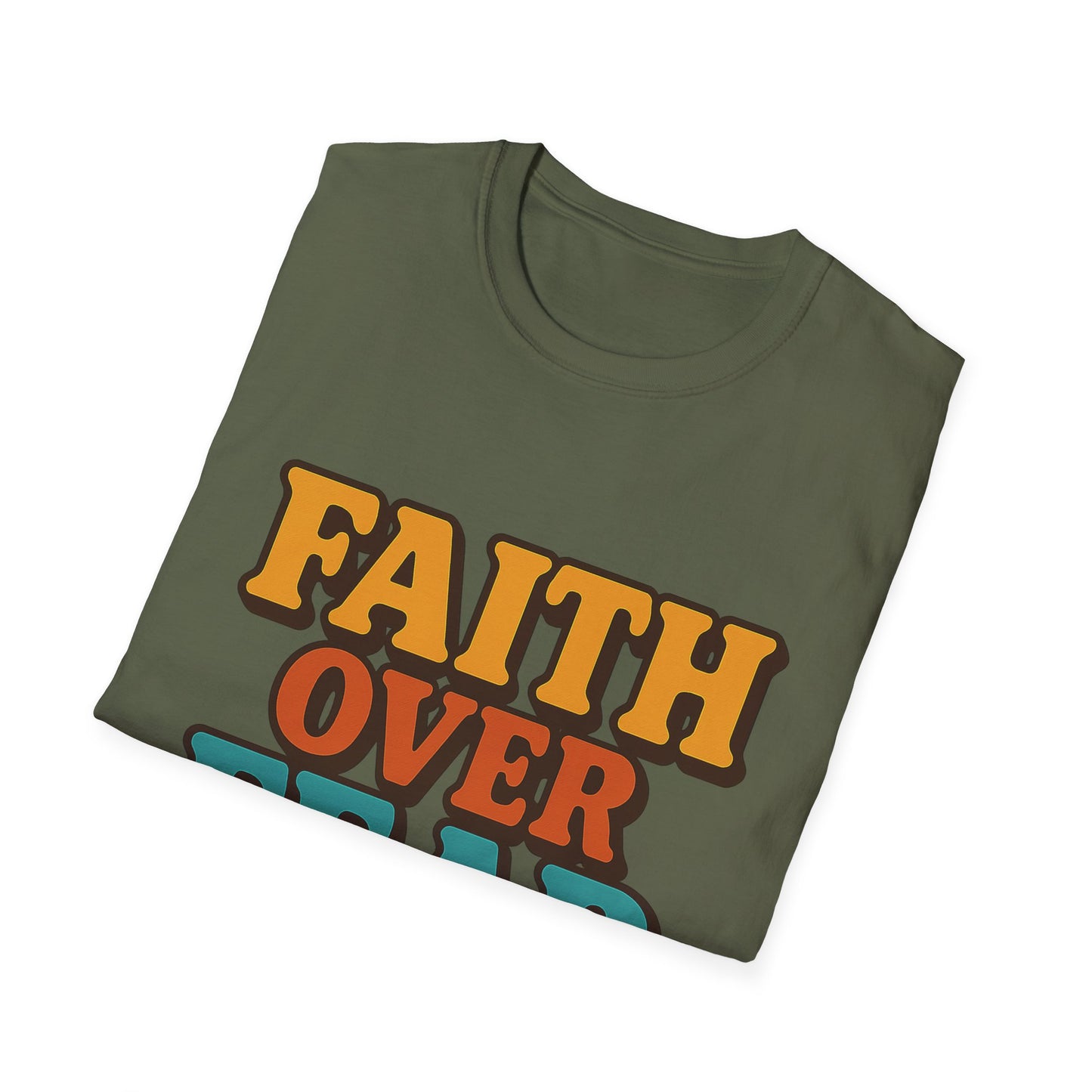 Faith Over Fear Christian T-Shirt – Softstyle Unisex Inspirational Tee for Women & Men.