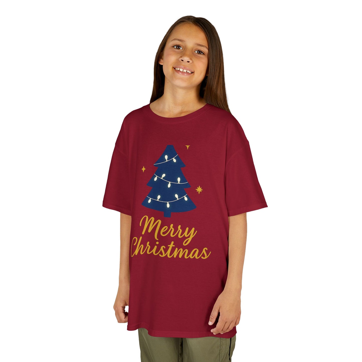 Merry Christmas Kids Heavy Cotton Tee – Christian Holiday Shirt for Children