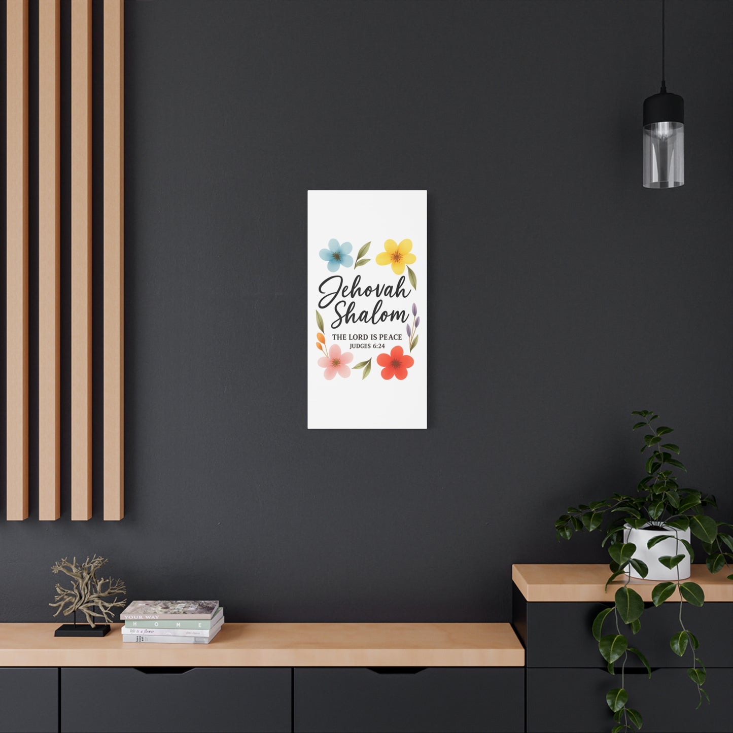 Jehovah Shalom Wall Art – The Lord Is Peace | Judges 6:24 Christian Decor -Matte Canvas, Stretched, 1.25"