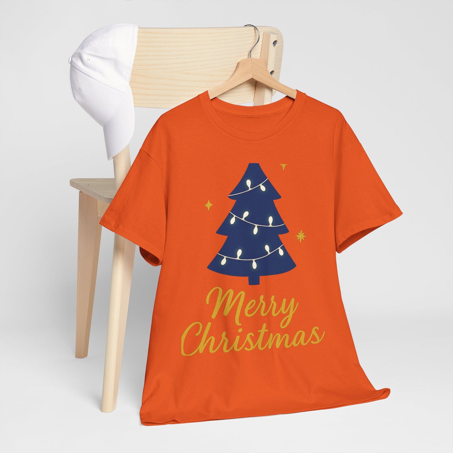 Merry Christmas Unisex Heavy Cotton Tee – Faith-Inspired Holiday Shirt