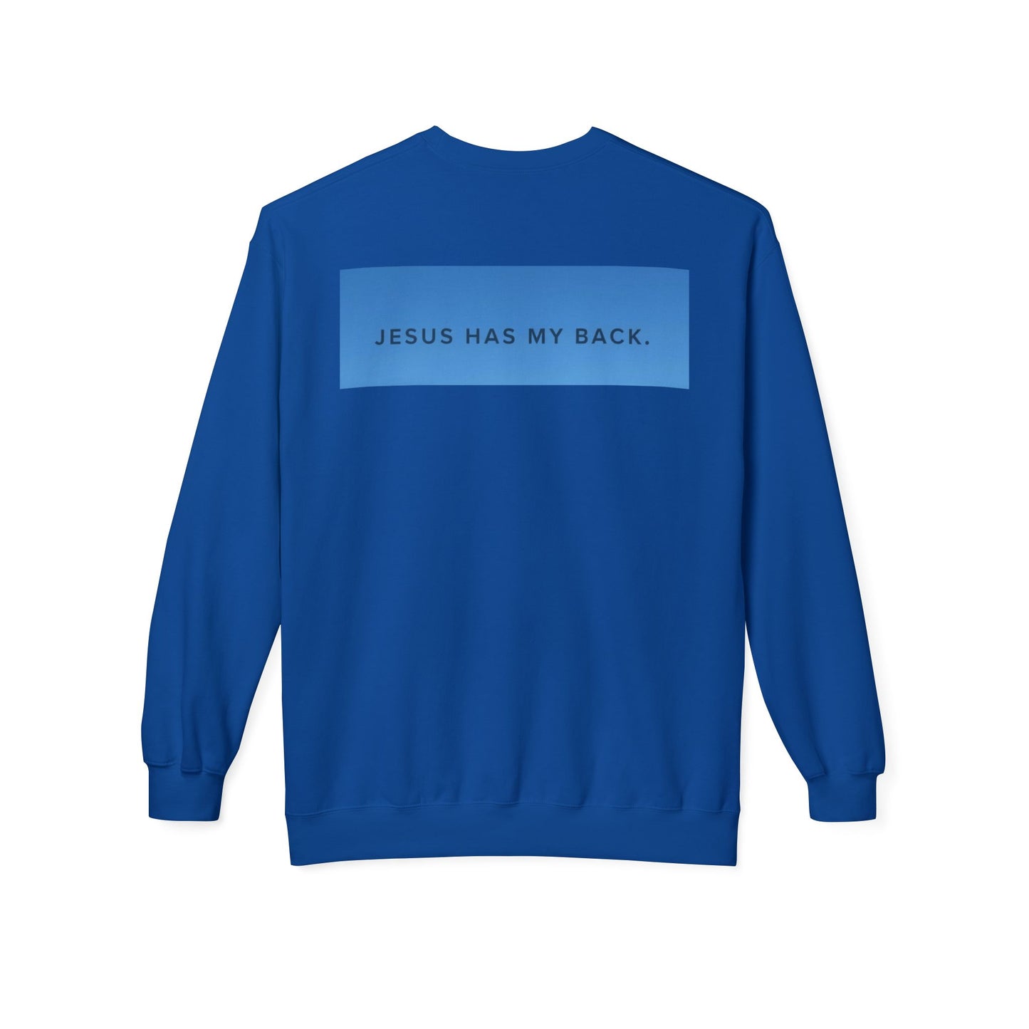 Faith-Inspired Soft Fleece Sweatshirt - Jesus Has My Back, Comfortable Crewneck, Inspirational Gift, Religious Apparel, Casual Wear, [...]