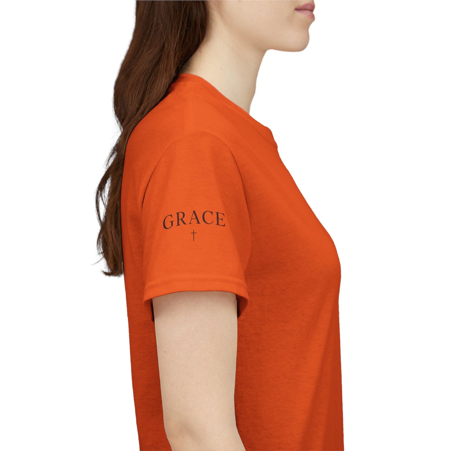 Grace Cross Sleeve Unisex Heavy Cotton T-Shirt | Faith Apparel