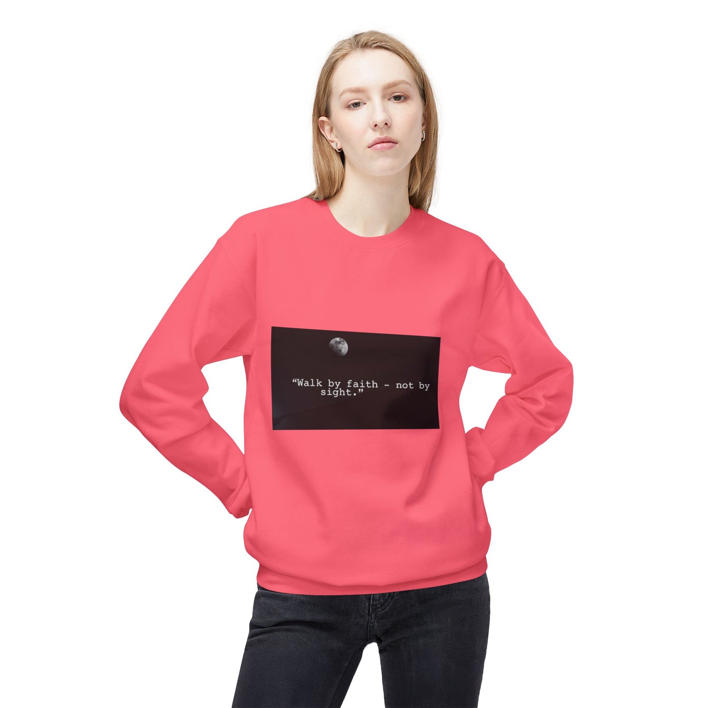 Faith-Inspired Fleece Crewneck Sweatshirt, Unisex Sweatshirt, Inspirational Gift, Cozy Layer, Casual Wear, Motivational Apparel
