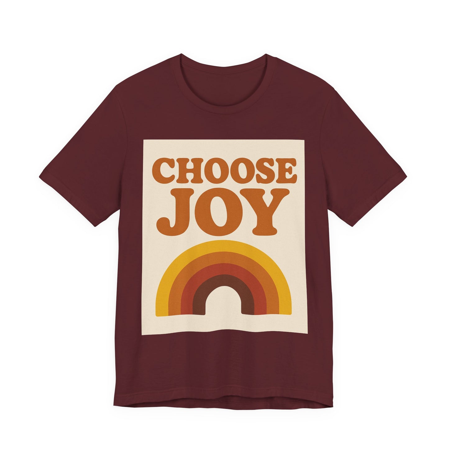 Retro Rainbow Choose Joy Tee, Unisex T-Shirt, Positive Vibes Shirt, Gift for Her, Summer Clothing, Joyful Apparel