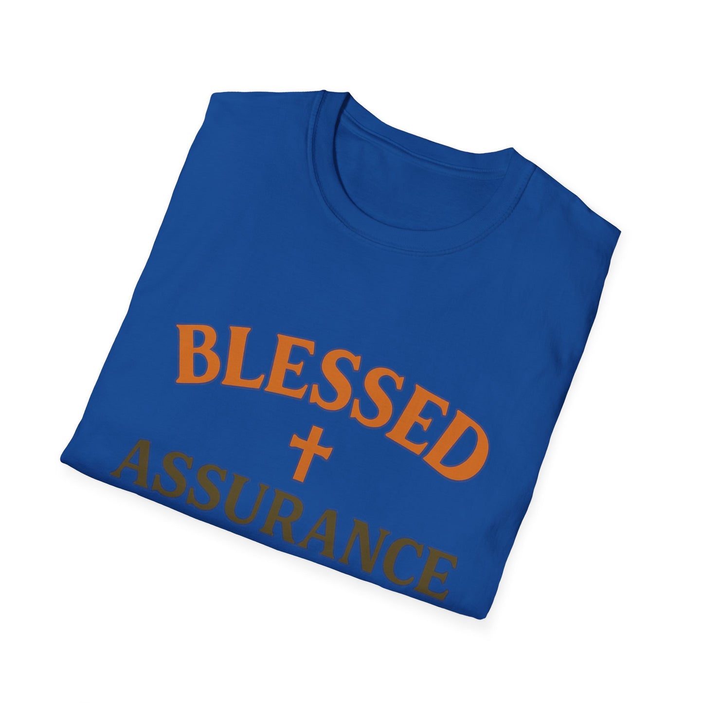Blessed Assurance Christian T-Shirt – Softstyle Hymn-Inspired Faith Tee for Women & Men.