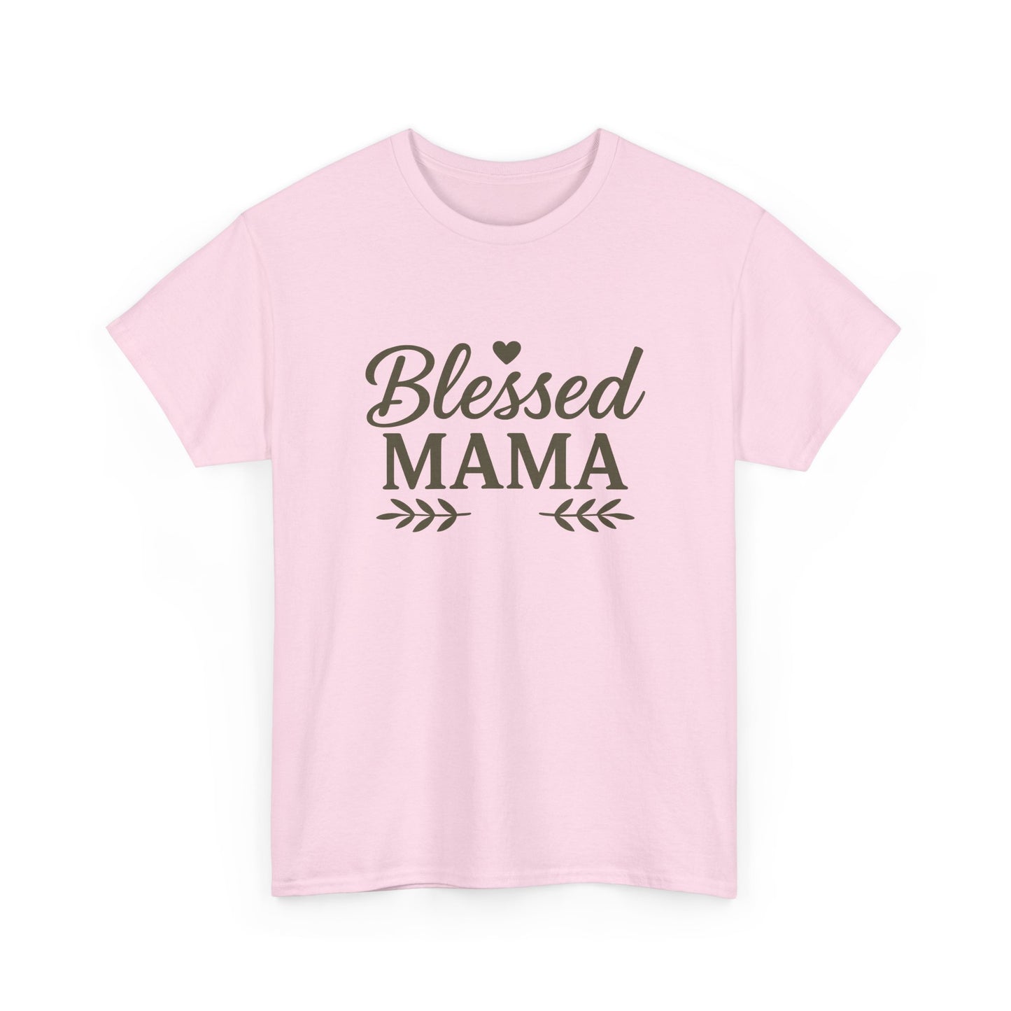 Blessed Mama Heavy Cotton Tee – Christian Faith Shirt for Moms | Soft & Stylish Everyday Wear