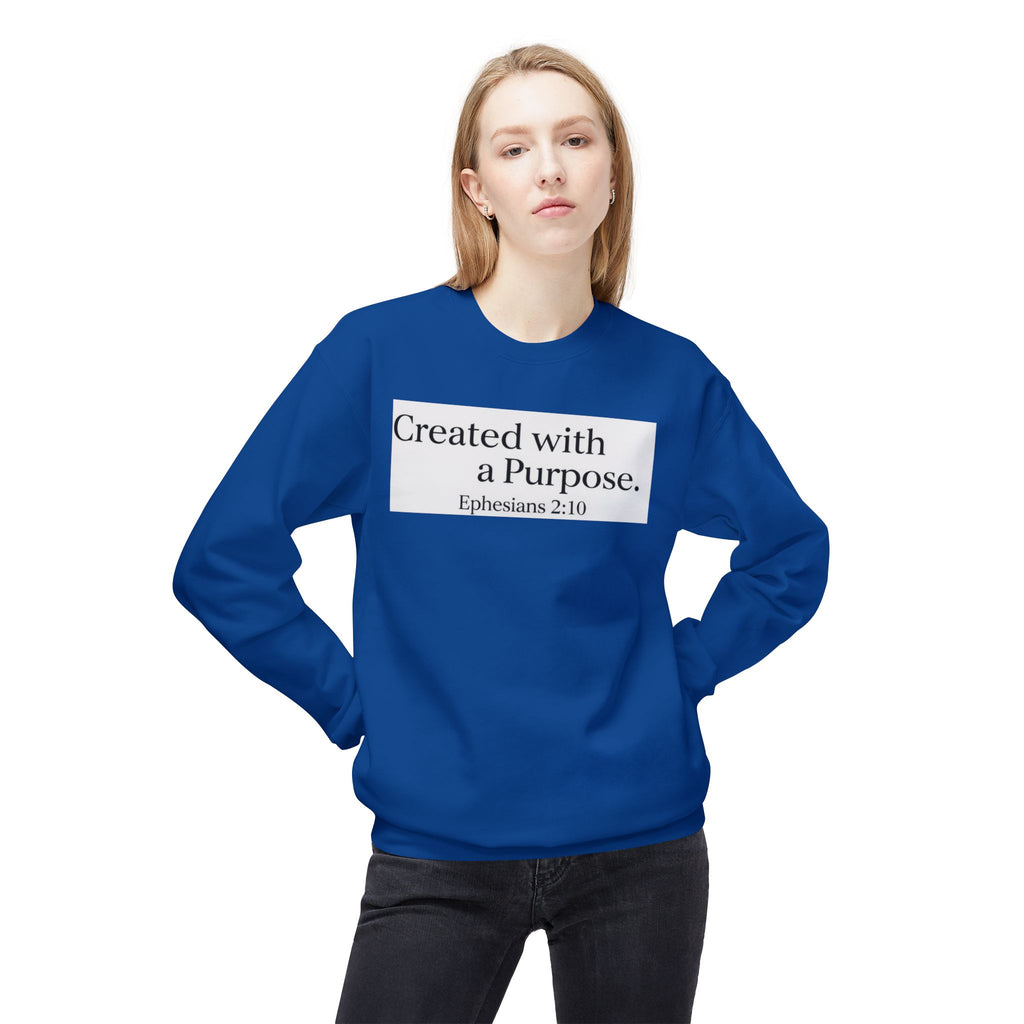 Created with a Purpose Ephesians 2:10, Christian Sweatshirt – Faith-Inspired Apparel