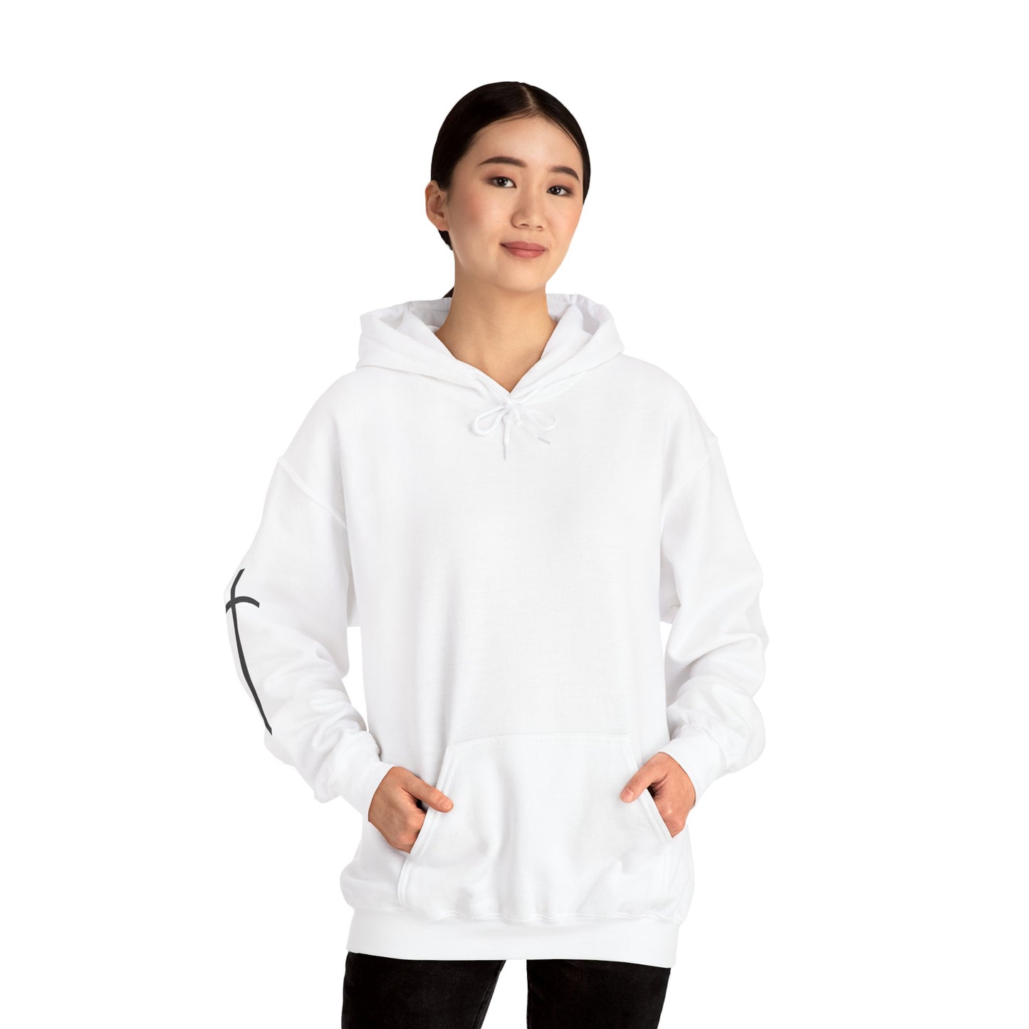 Cross Sleeve Unisex Hoodie | Faith Apparel | Heavy Blend Sweatshirt