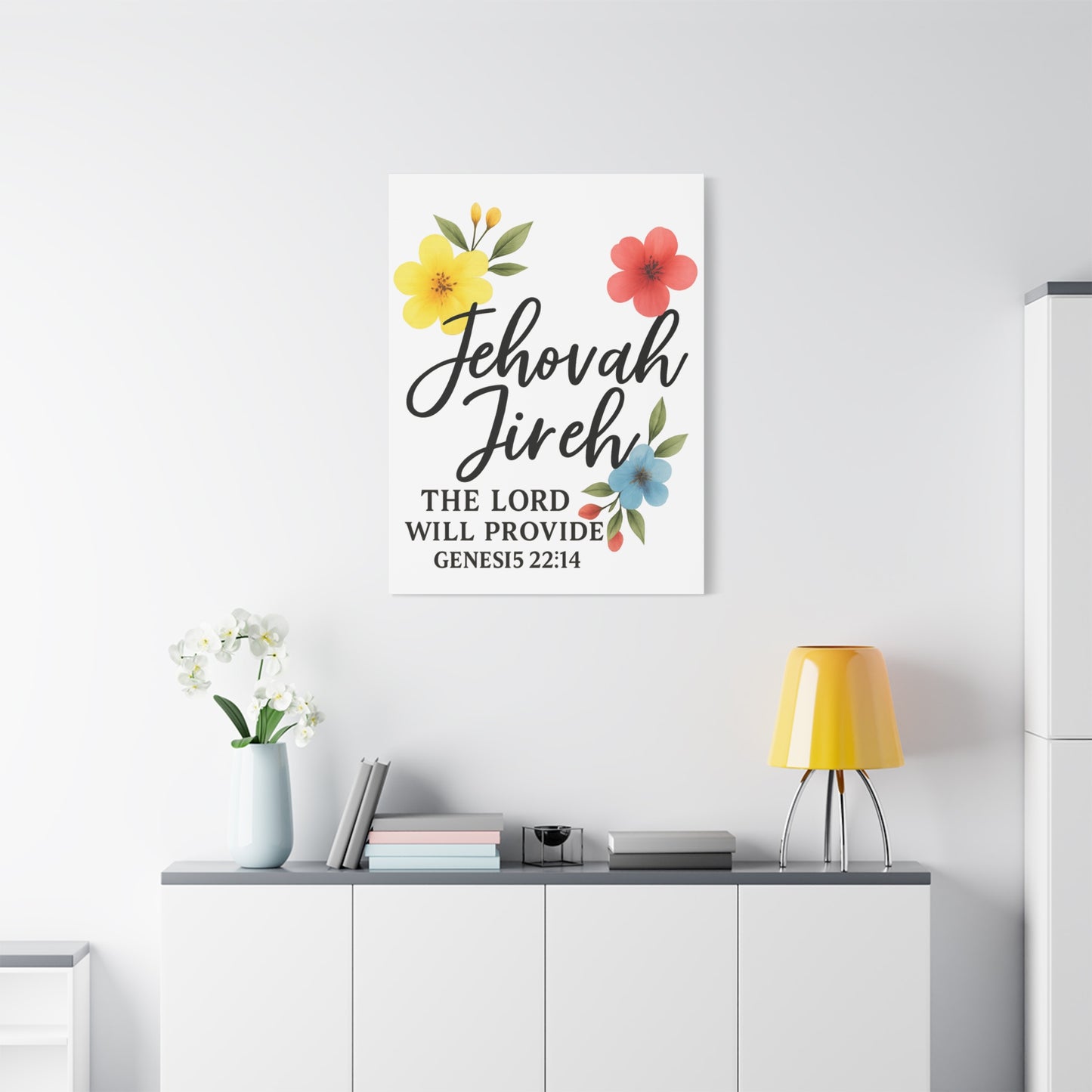 Jehova Jireh Wall Art – Genesis 24:14 Scripture Print for Home Decor Matte Canvas, Stretched, 1.25"