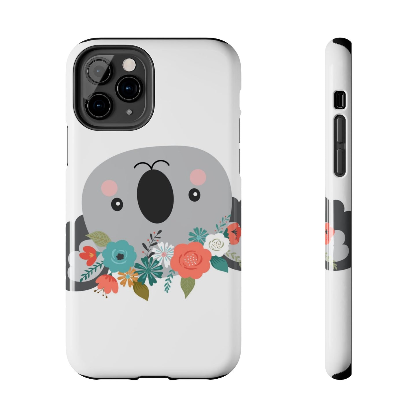 Cute Koala Floral Tough Phone Cases, Smartphone Protection, Nature Lover Gift, Animal Design, Koala Phone Cover