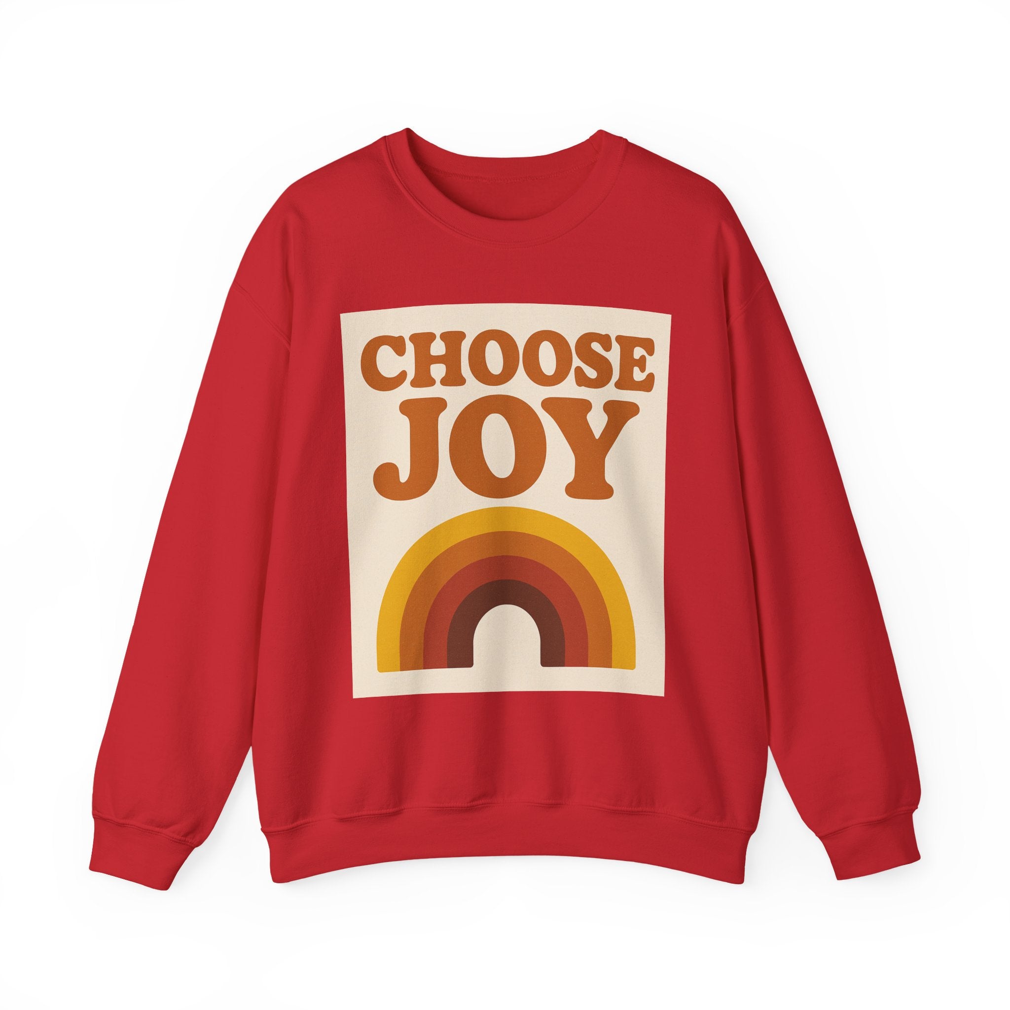 Choose Joy Rainbow Crewneck Sweatshirt, Unisex Sweatshirt, Motivational Gift, Cozy Layer, Fall Fashion, Positive Vibes
